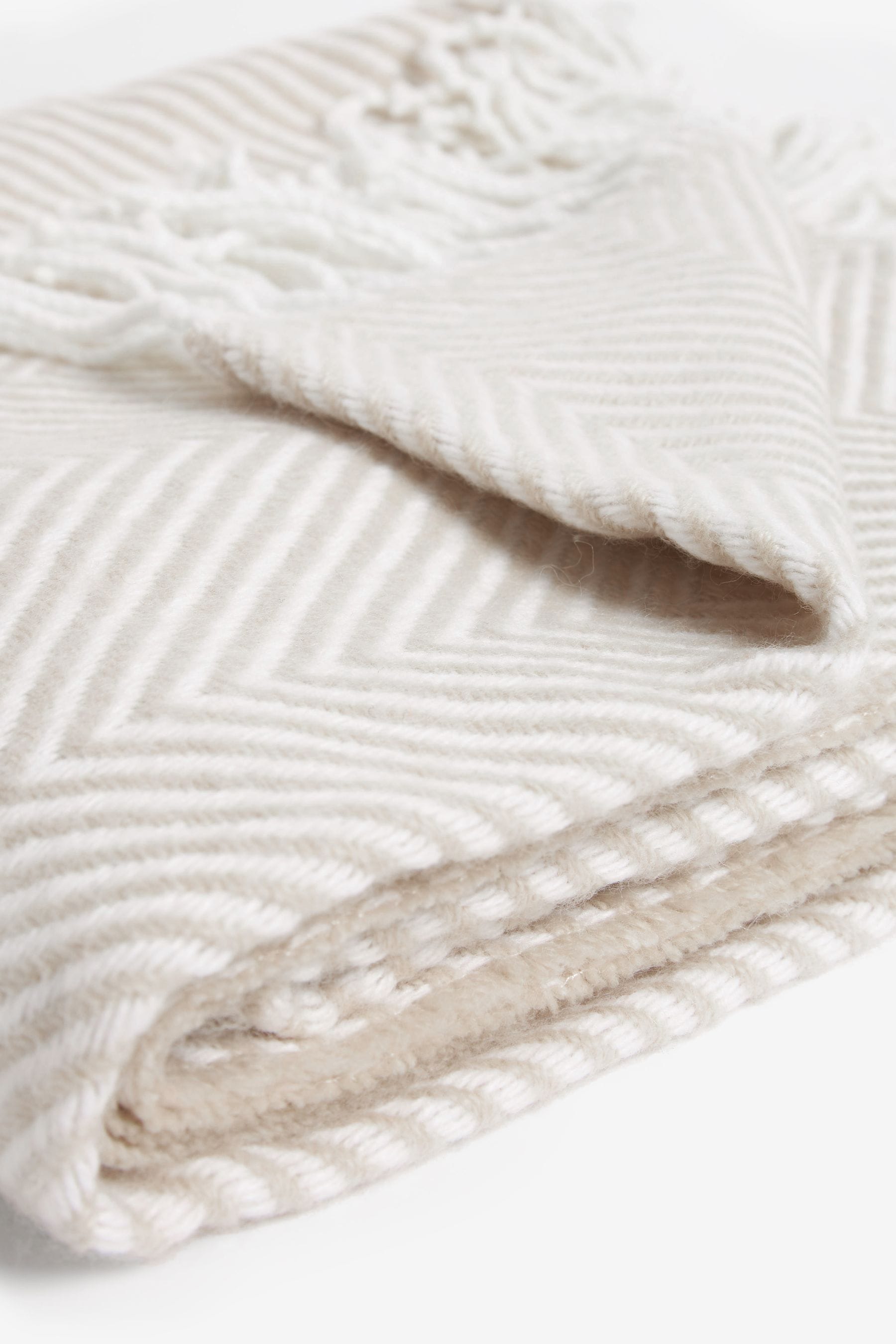 Natural Herringbone Throw