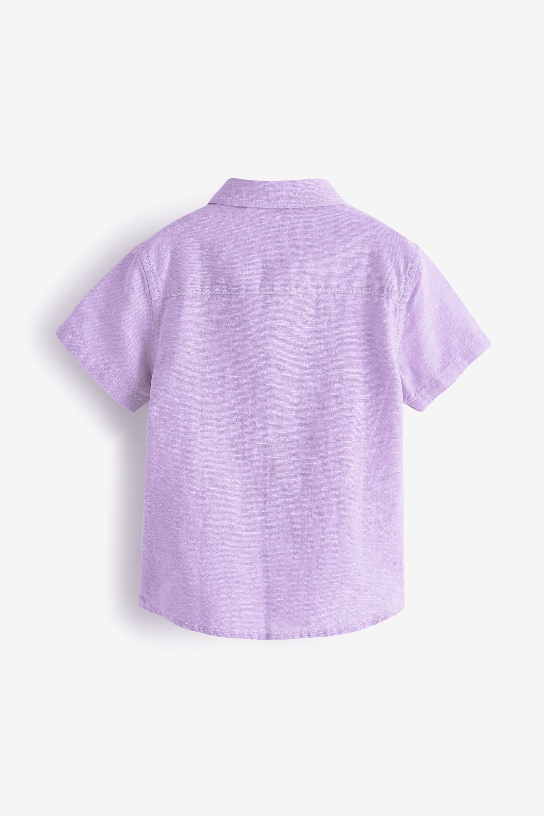 Purple Lilac Short Sleeve Linen Shirt (3mths-7yrs)