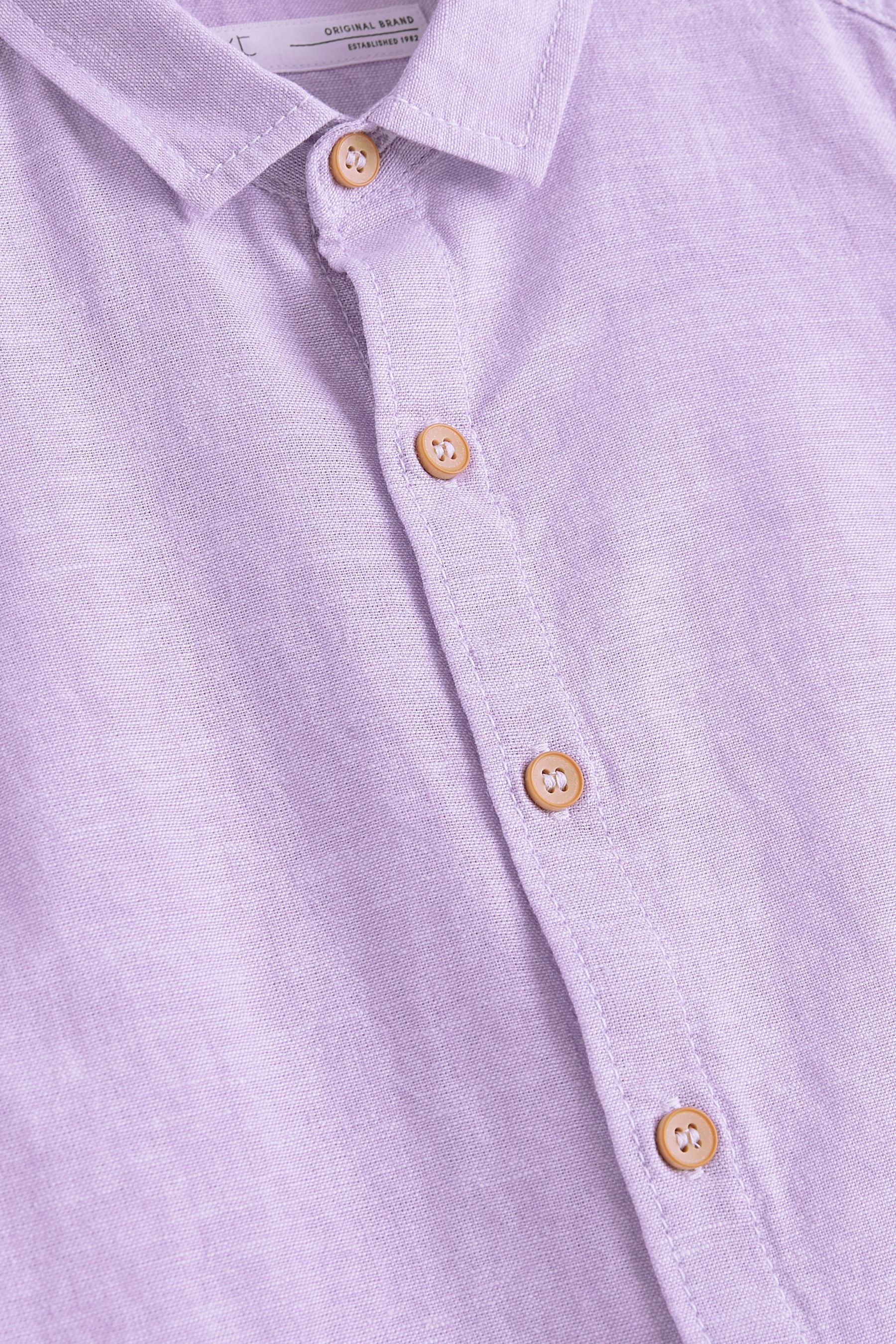 Purple Lilac Short Sleeve Linen Shirt (3mths-7yrs)