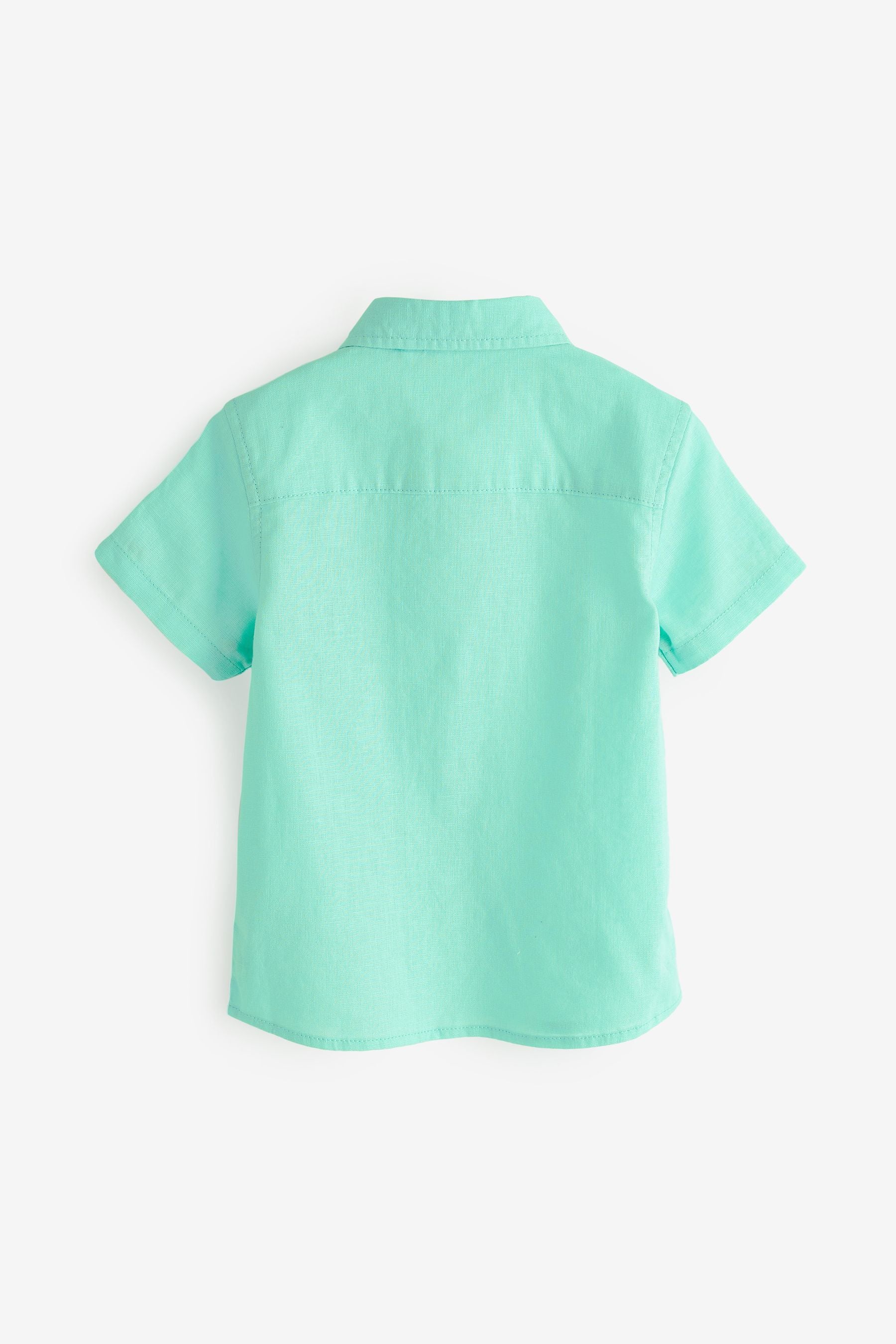 Mint Green Short Sleeve Linen Shirt (3mths-7yrs)