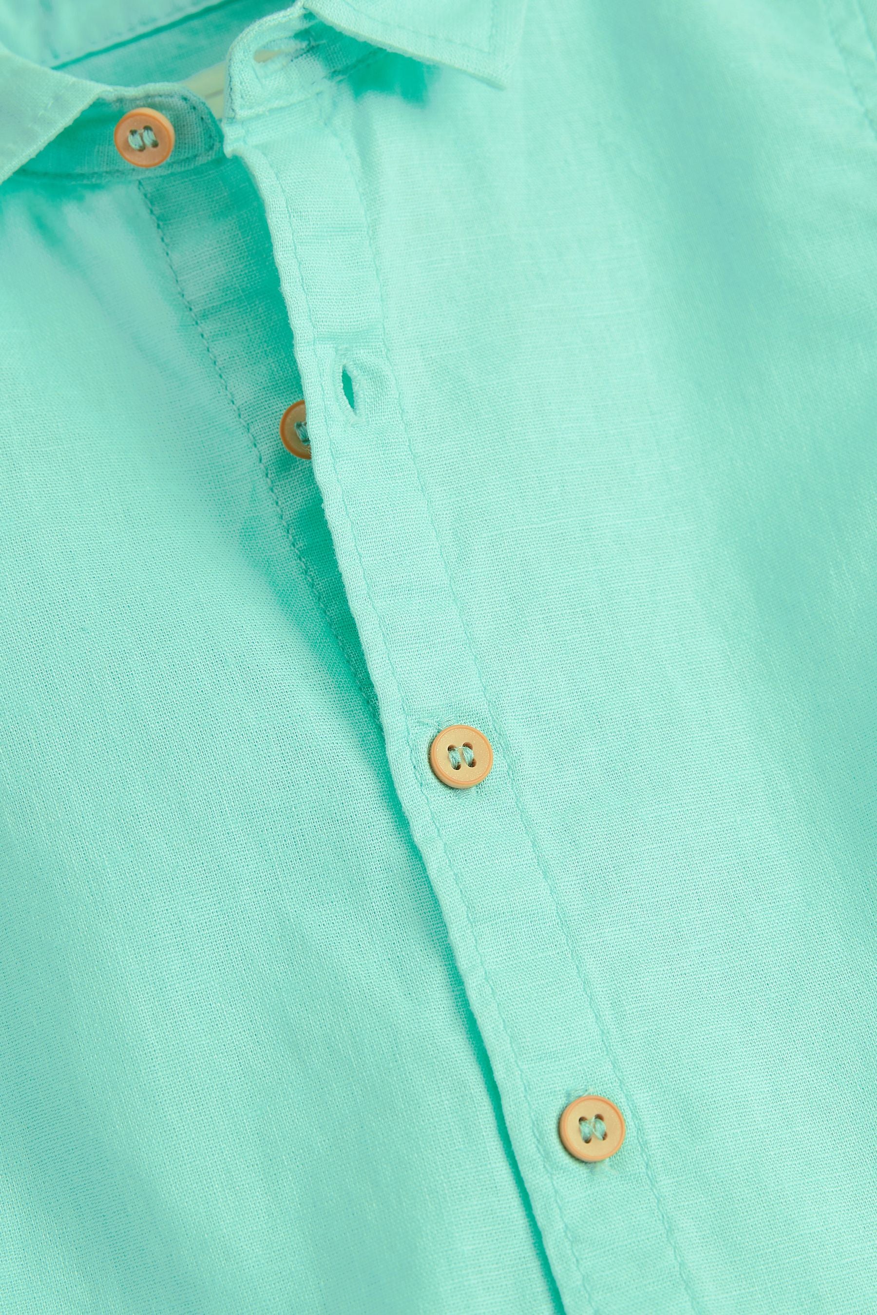 Mint Green Short Sleeve Linen Shirt (3mths-7yrs)