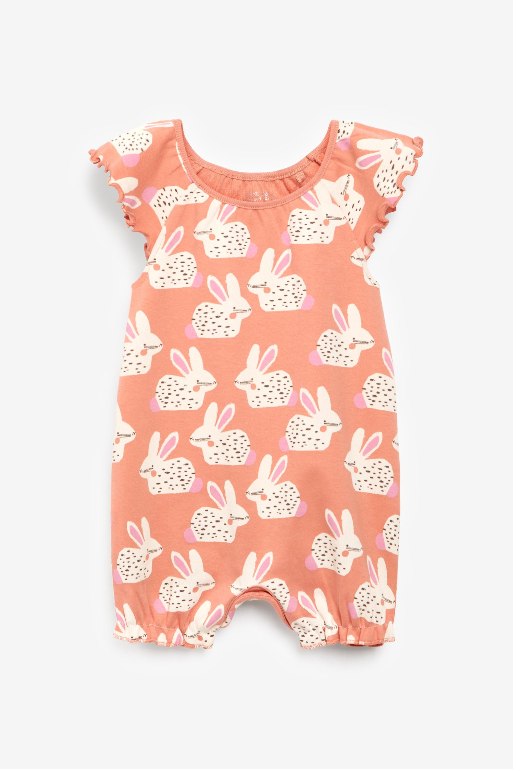 Pink/Cream Animal Baby 3 Pack Rompers (0mths-3yrs)