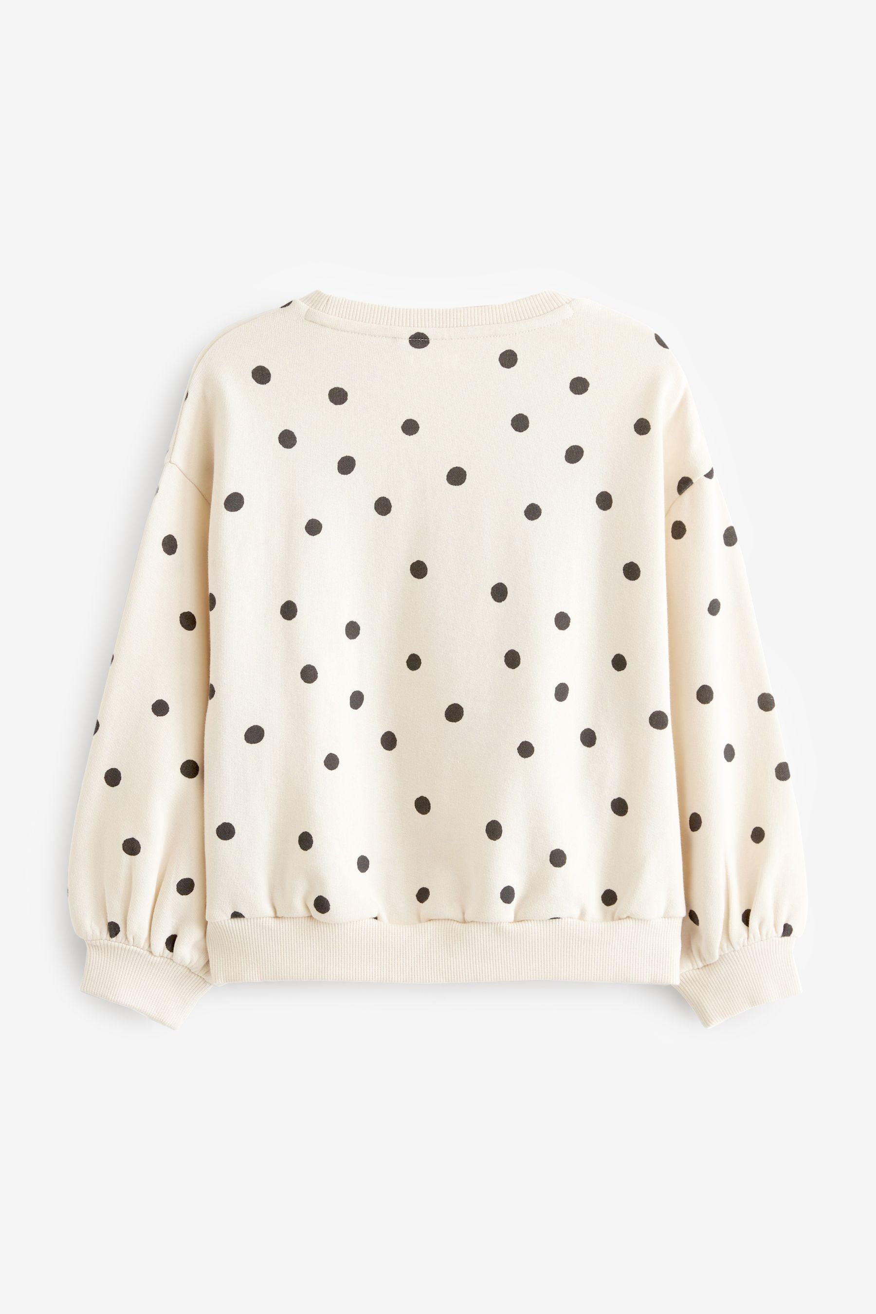 Ecru Cream Reindeer Spot Christmas Sweatshirt Jumper (3-16yrs)