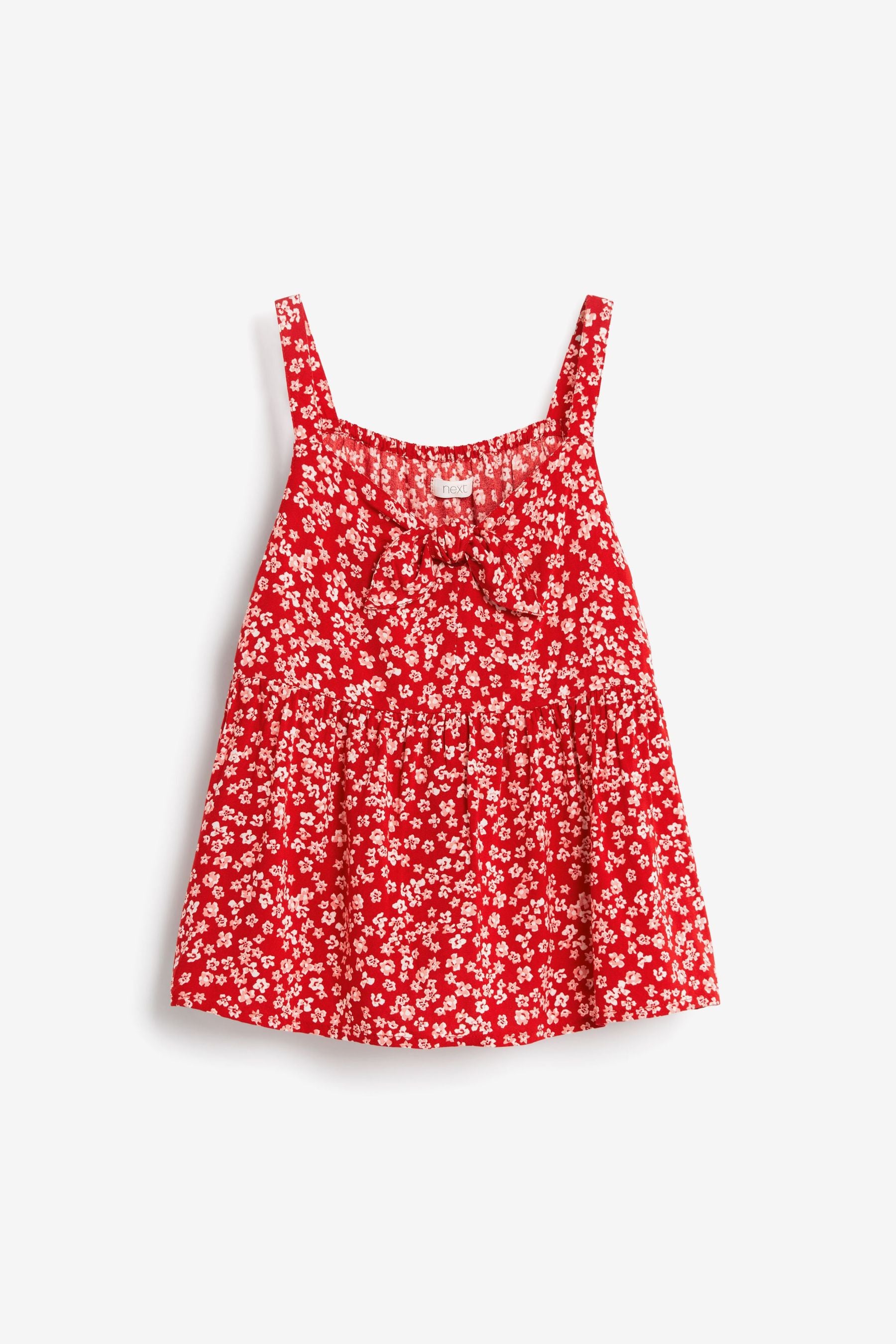 Red Ditsy Tie Front Blouse (3-16yrs)