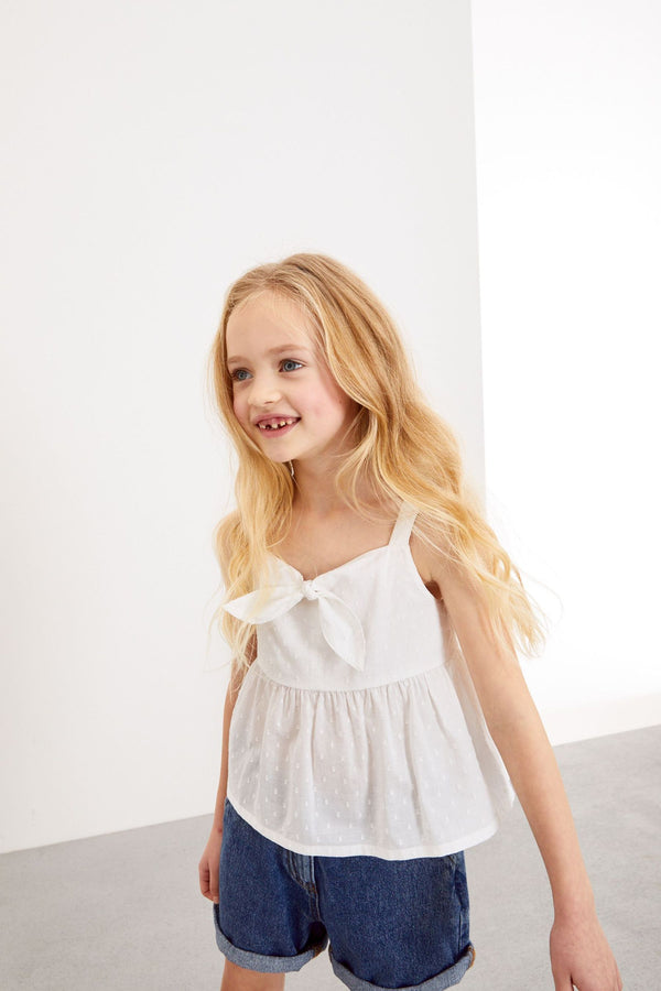 White Tie Front Blouse (3-16yrs)