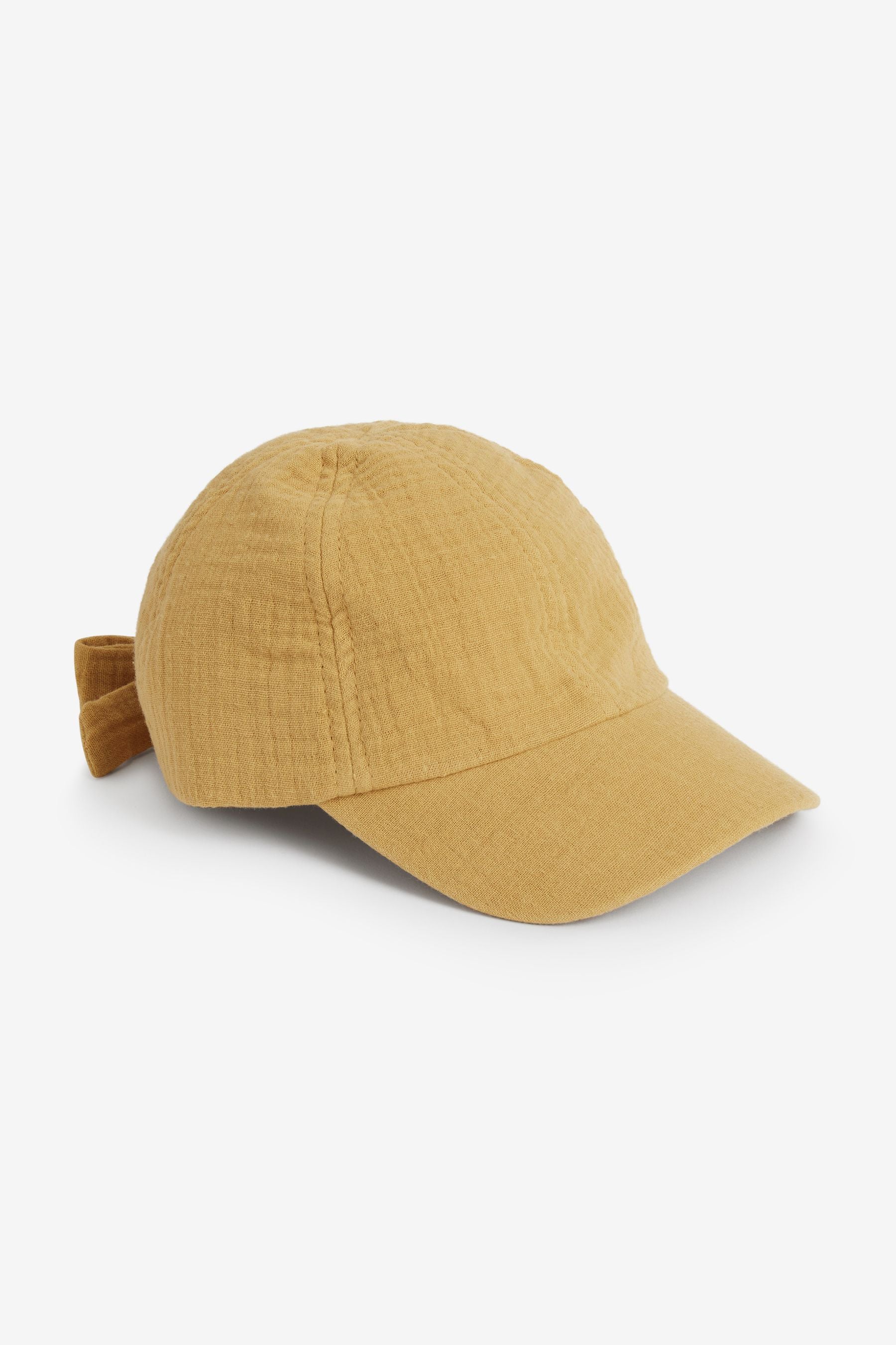 Ochre Yellow Bow Back Cap (3mths-6yrs)