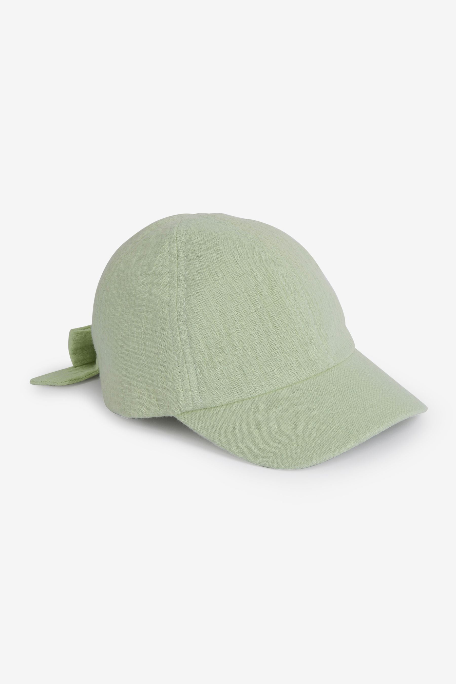 Sage Green Bow Back Cap (3mths-6yrs)