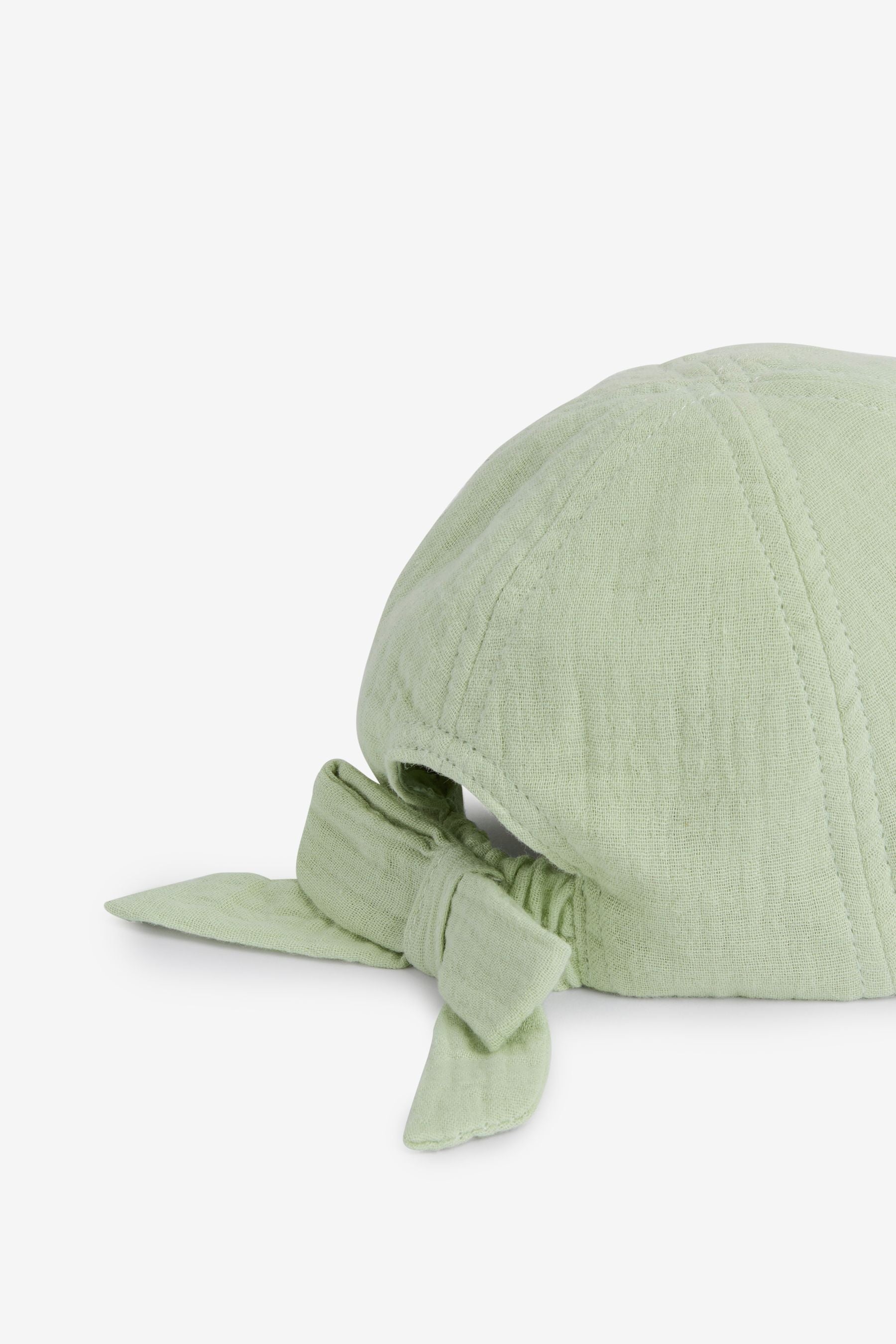 Sage Green Bow Back Cap (3mths-6yrs)