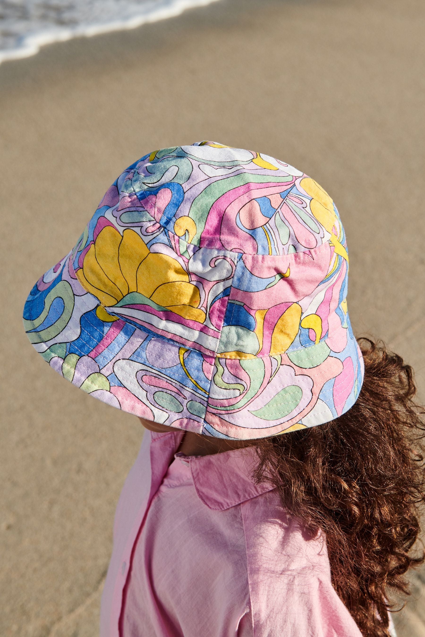 Blue/Pink Printed Bucket Hat (3-16yrs)