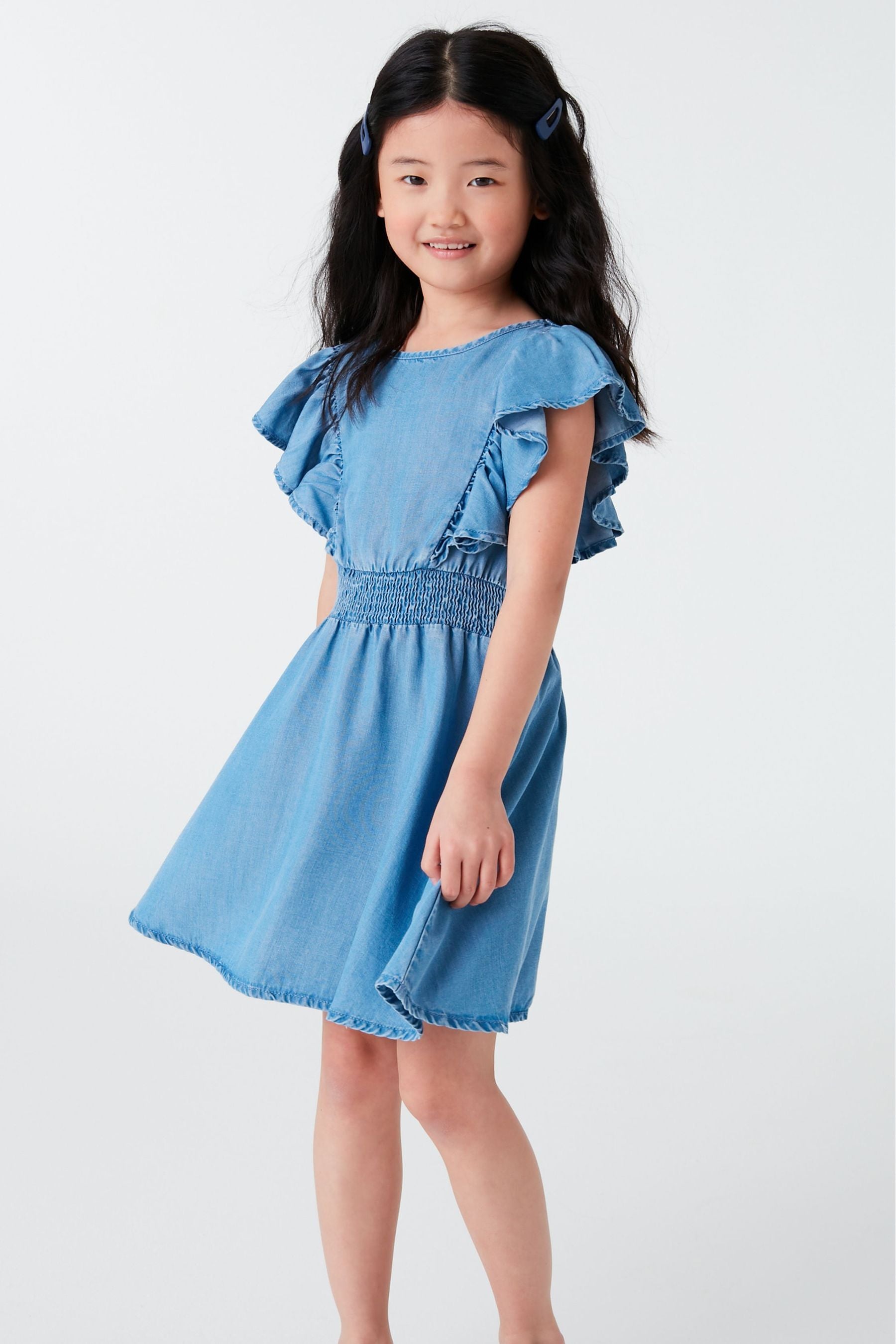 Blue Denim Frill Dress (3-16yrs)