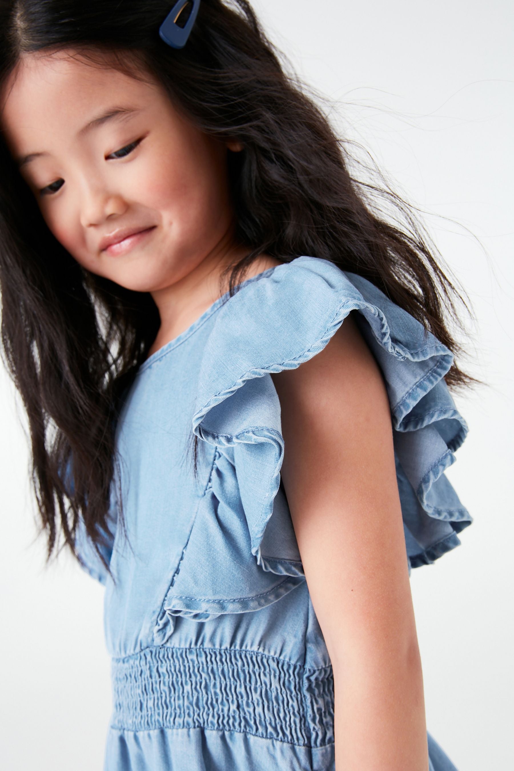 Blue Denim Frill Dress (3-16yrs)