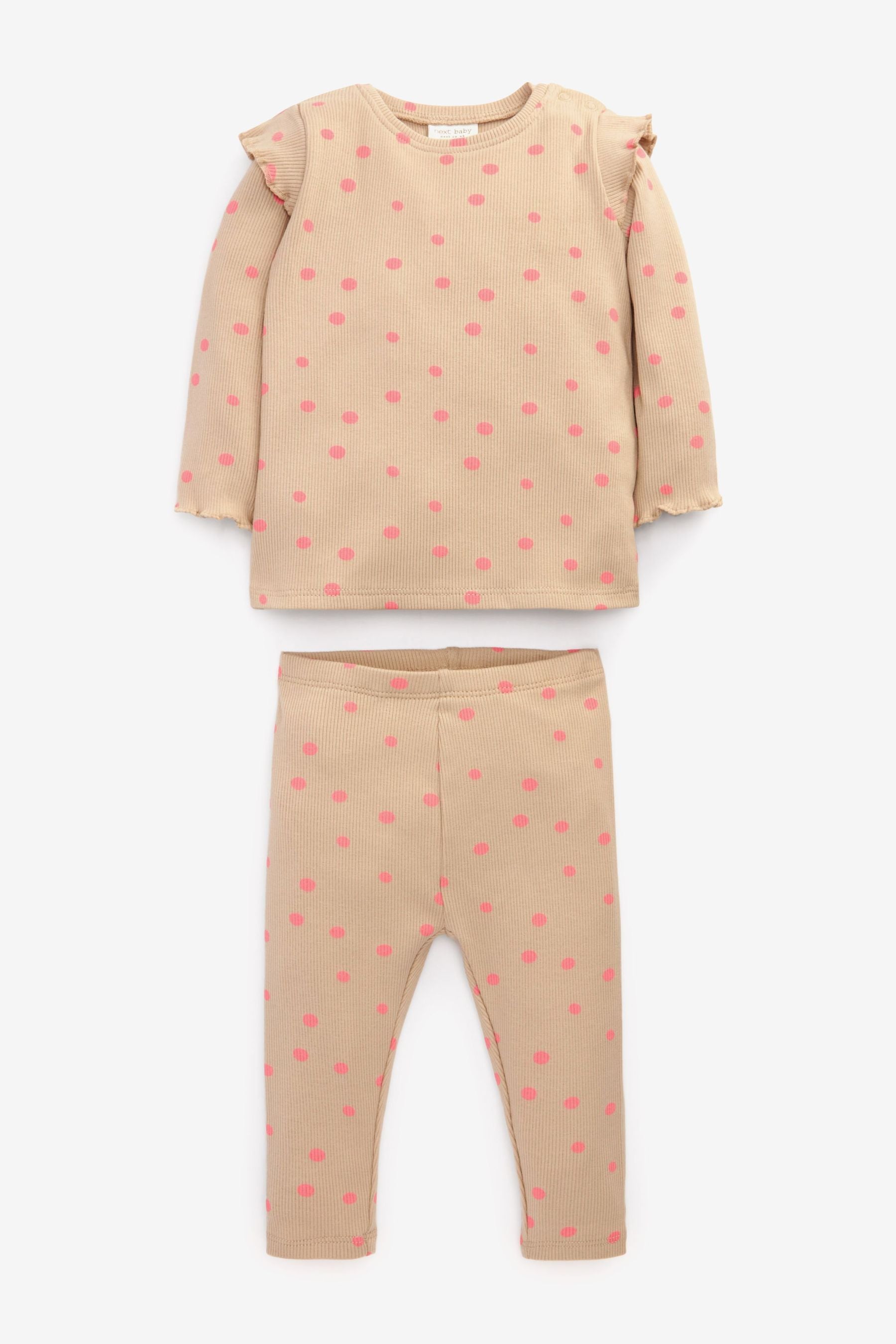 Nude/Pink Baby Co-ord Top/Leggings Set (0mths-2yrs)