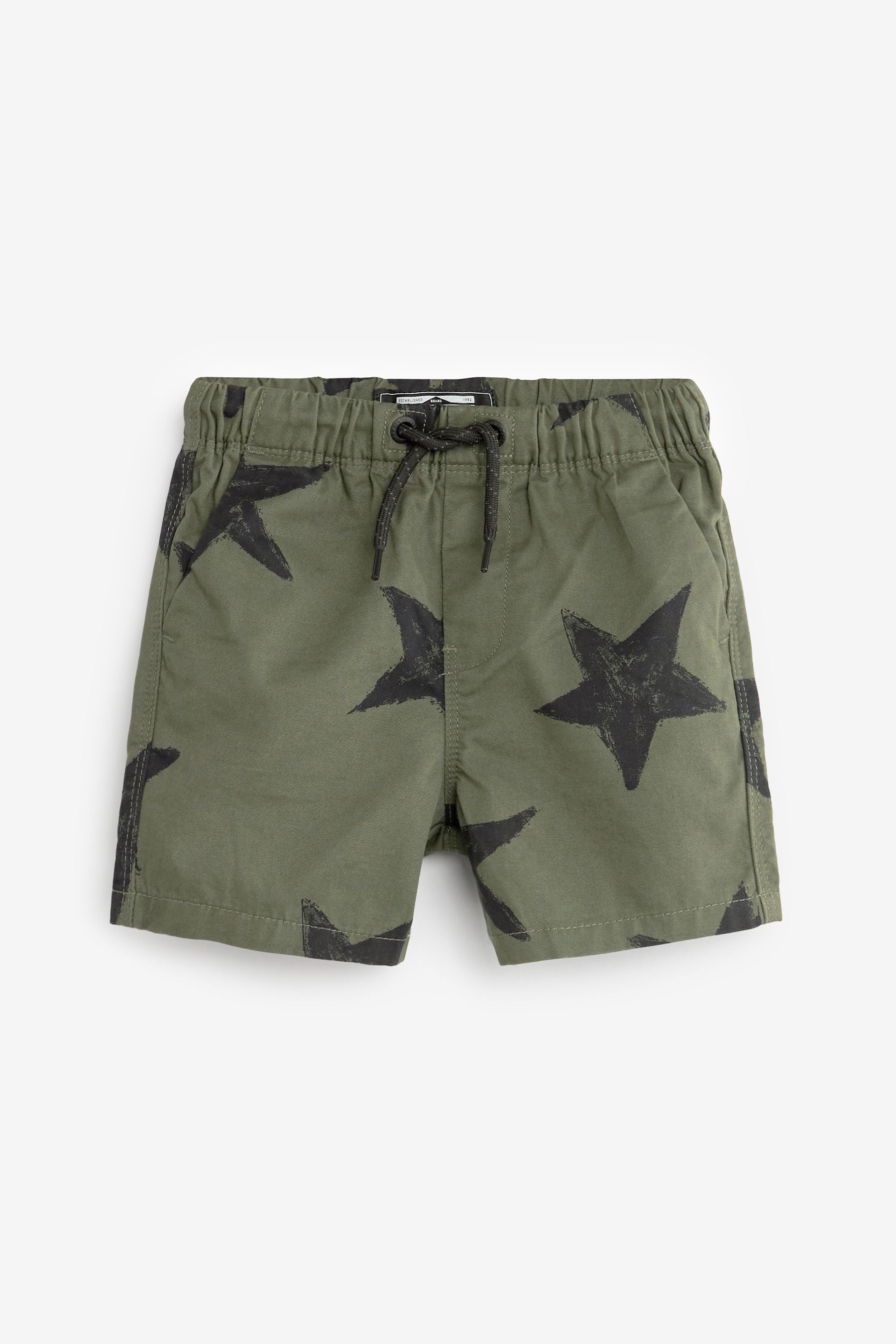 Khaki Green Star Pull-On Shorts (3mths-7yrs)