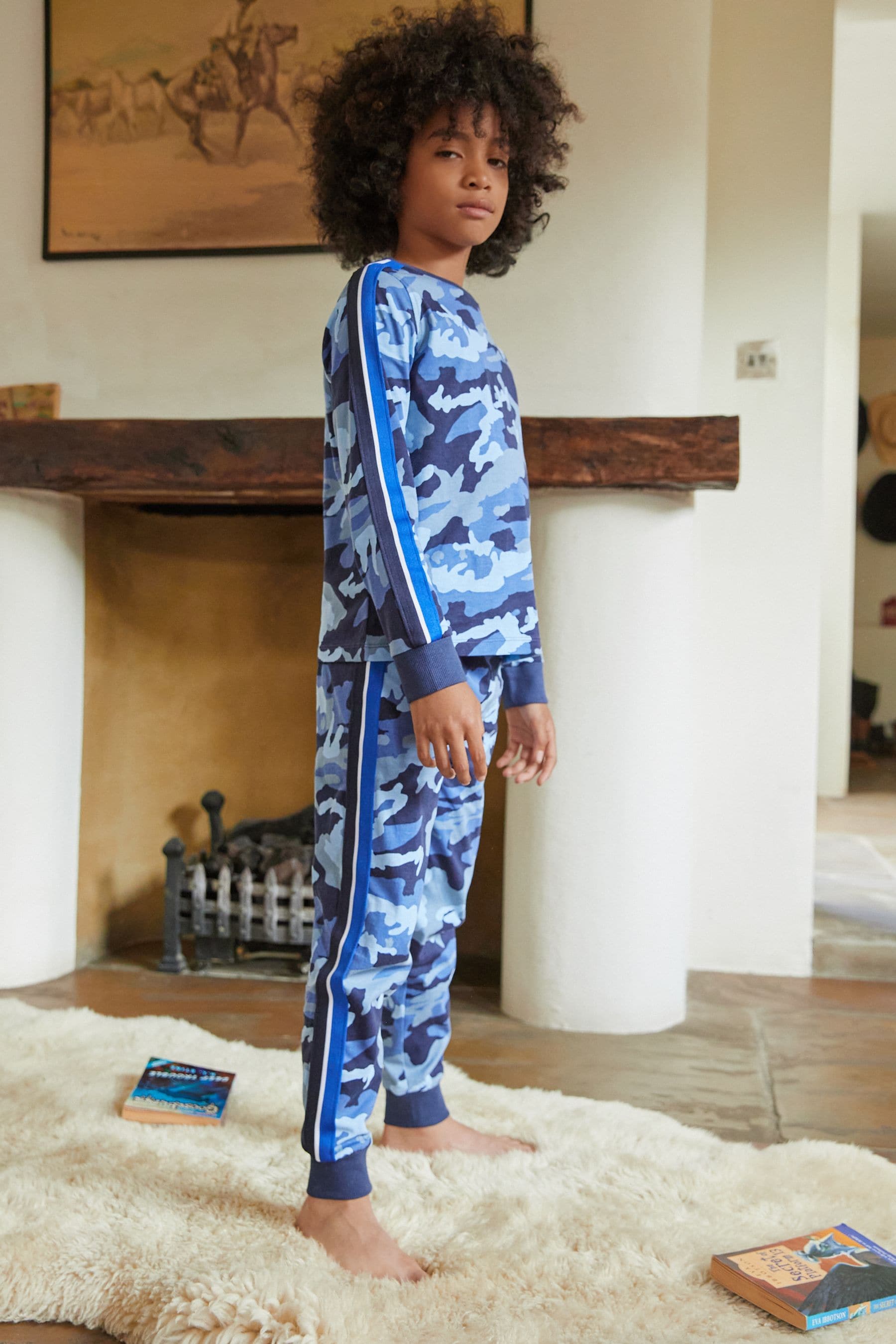 Black/Grey/Blue Camouflage Pyjamas 3 Pack (3-16yrs)