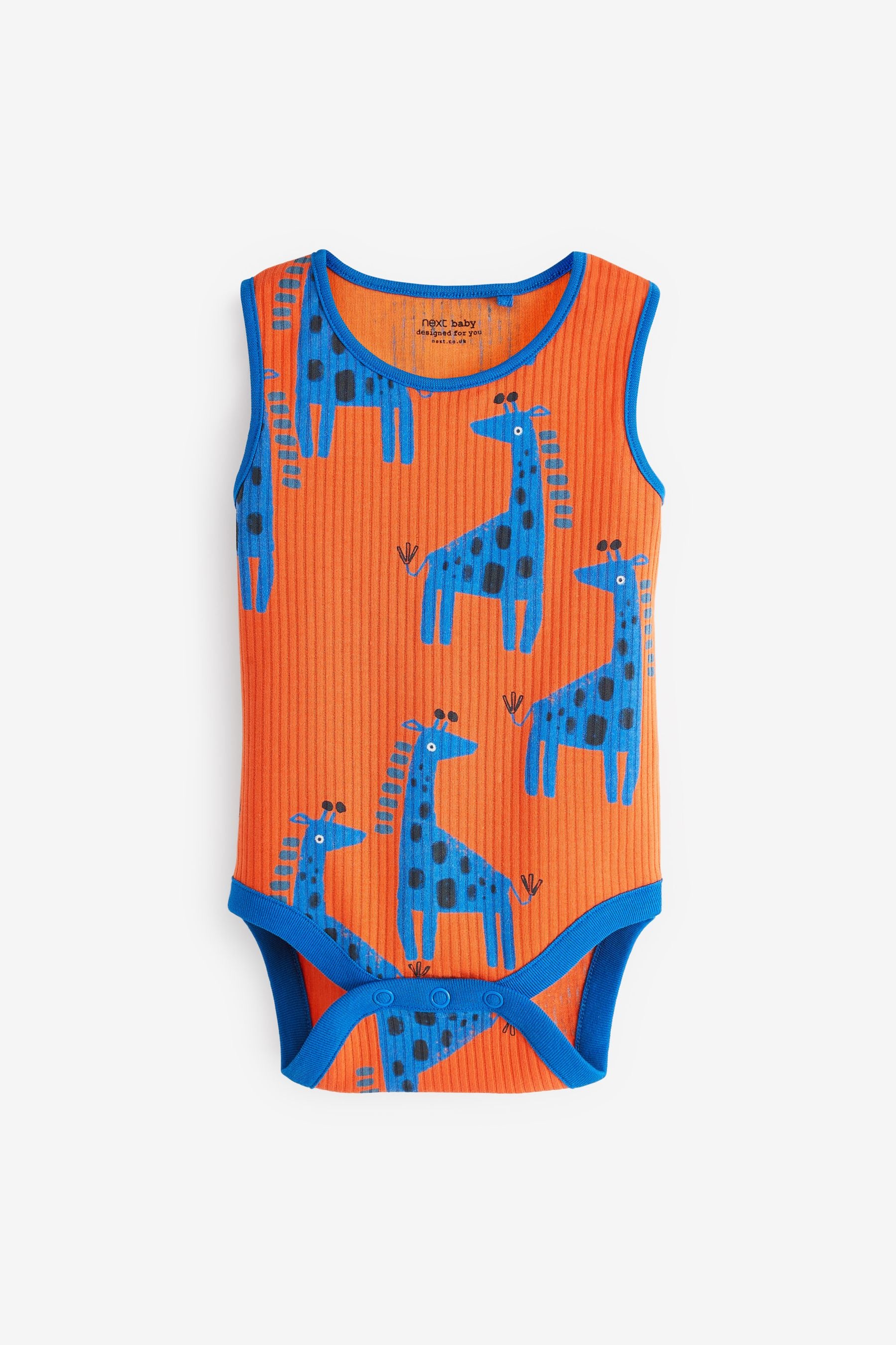 Bright Animal Print Baby 5 Pack Vest Bodysuits (0mths-3yrs)