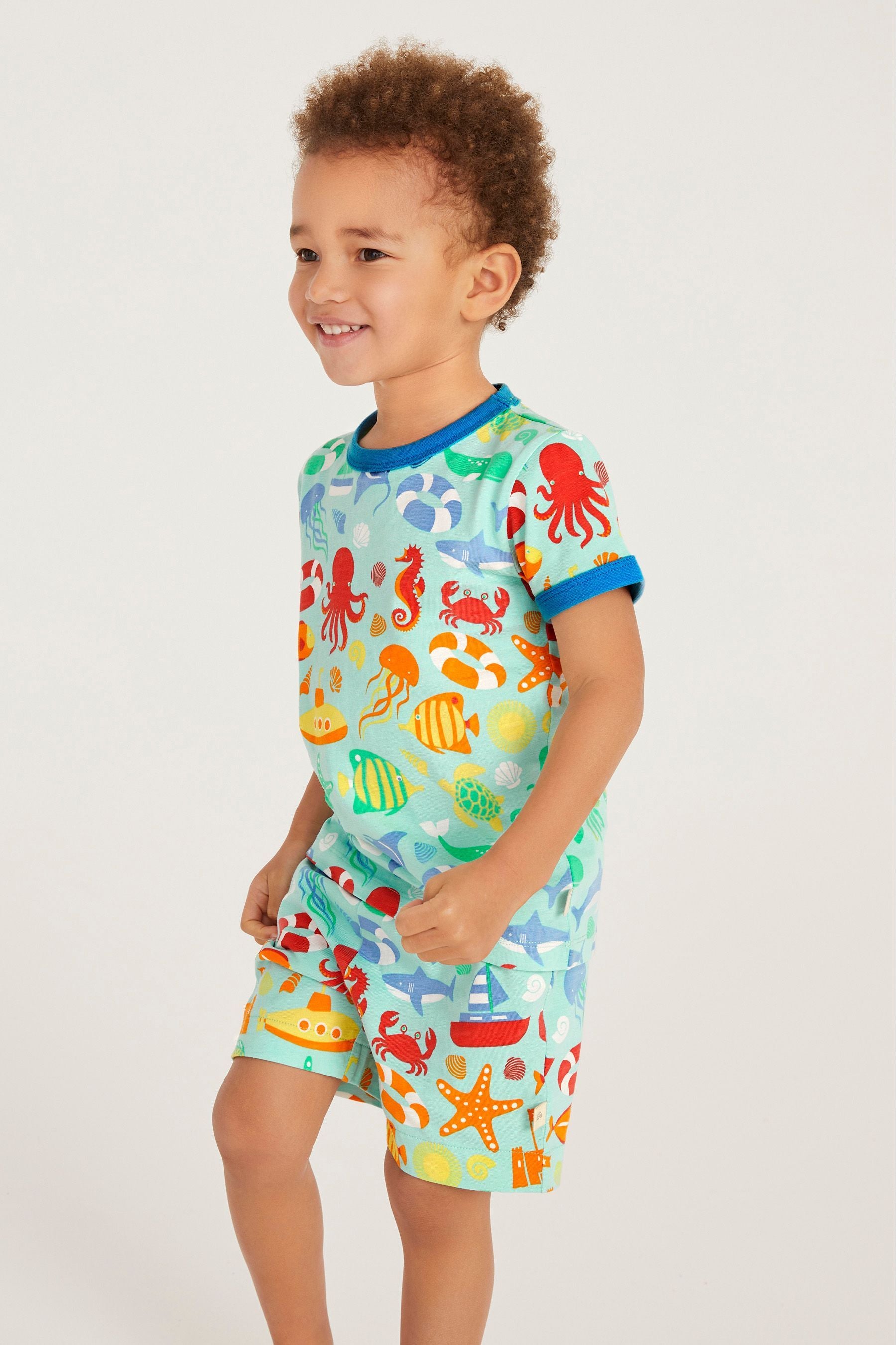 Blue Little Bird by Jools Oliver Jersey T-Shirt And Shorts Set