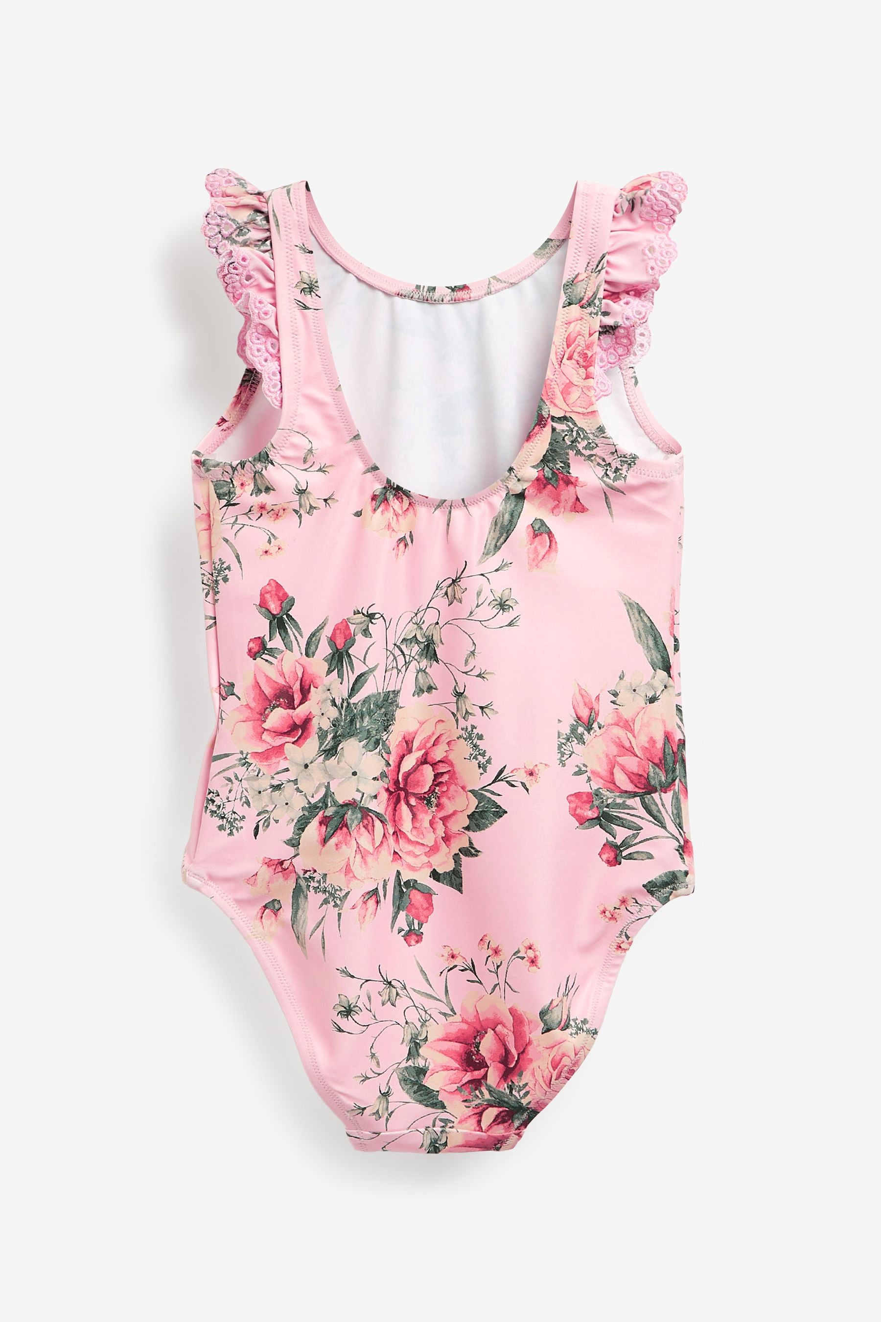 Pink Frill Sleeve Swimsuit (3mths-12yrs)