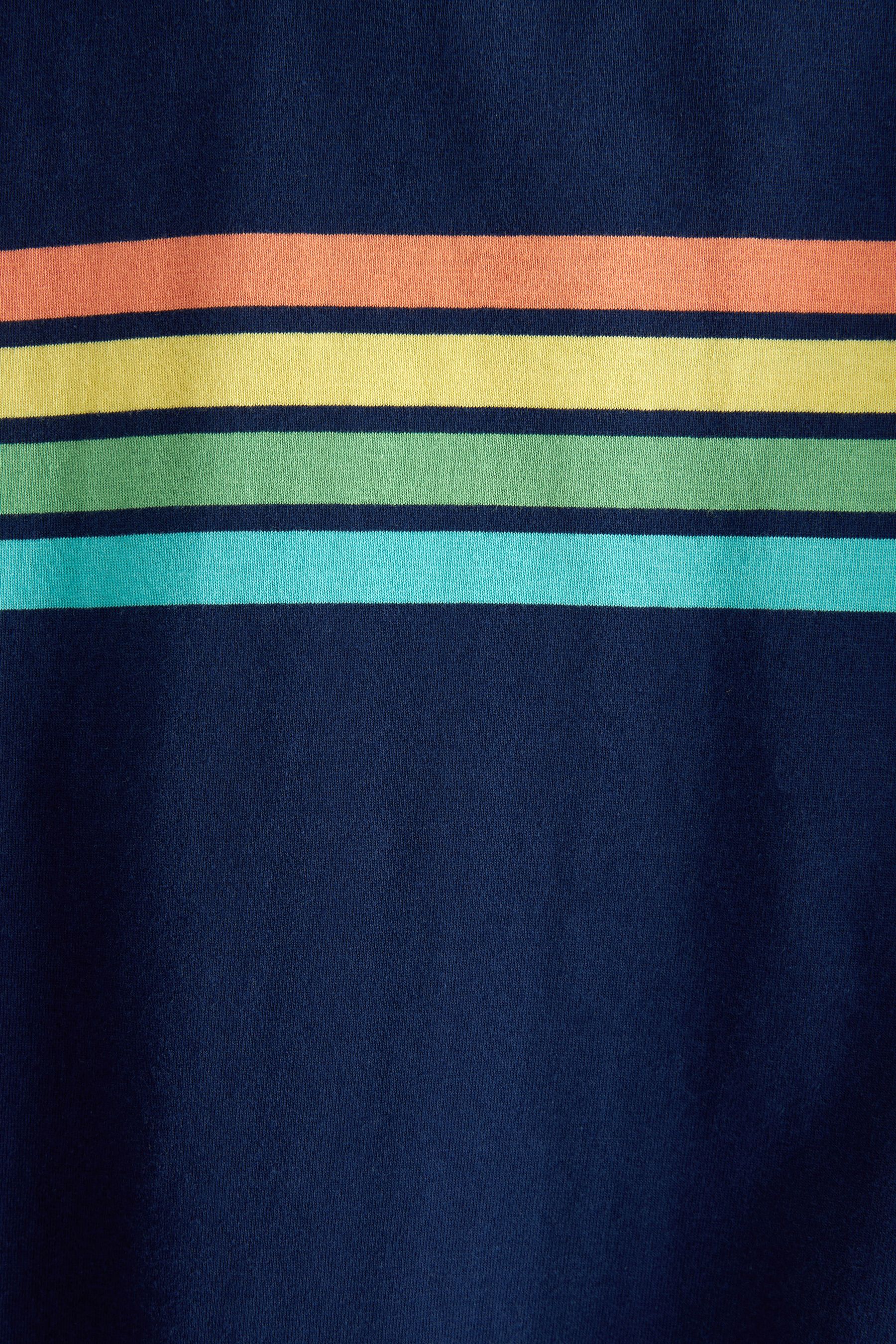 Navy Blue Rainbow Chest Stripe Short Sleeve T-Shirt (3-16yrs)