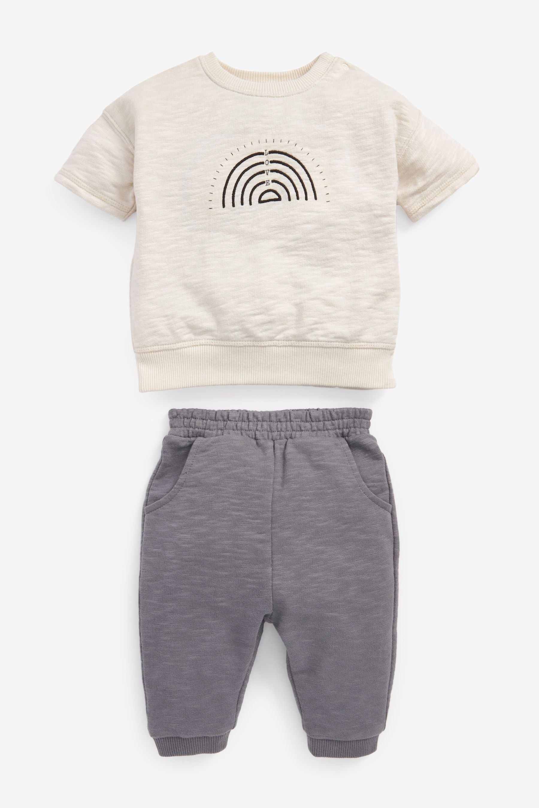 Beige Mint Velvet Cotton Jersey Jogger Set