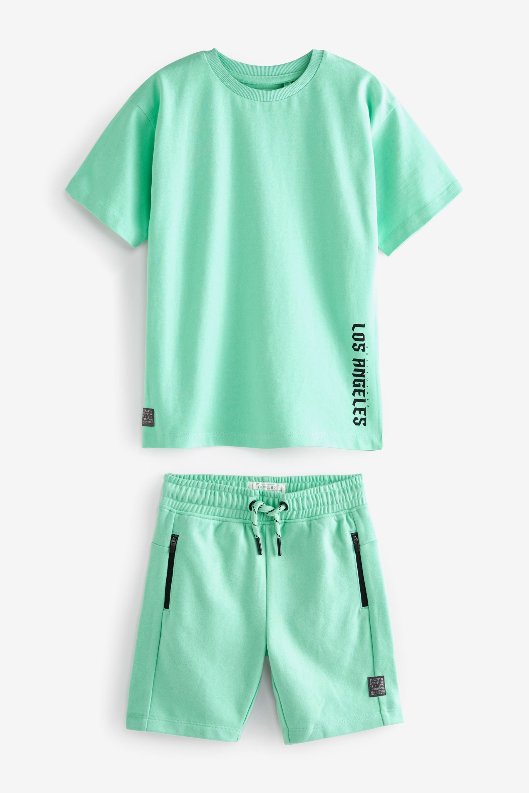 Mint Green T-Shirt And Shorts Set (3-16yrs)