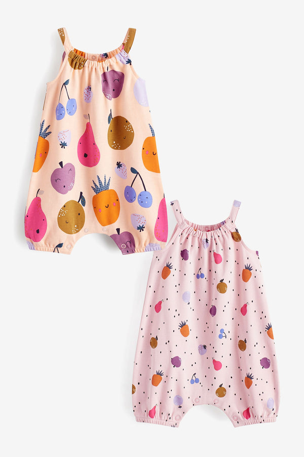 Fruit Print 2 Pack Rompers (0mths-3yrs)