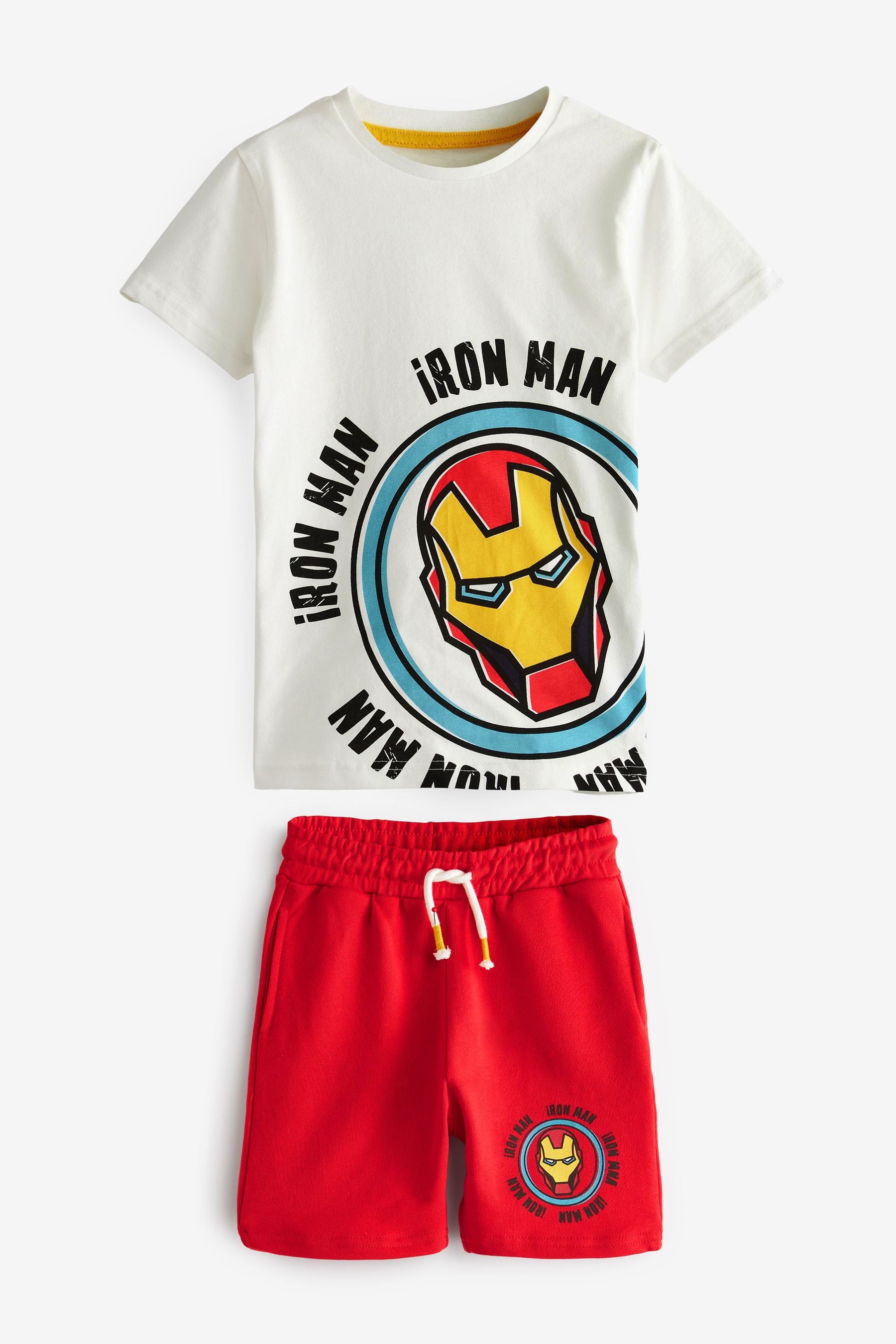 Neutral/Red Ironman Short and T-Shirt Set (3mths-8yrs)