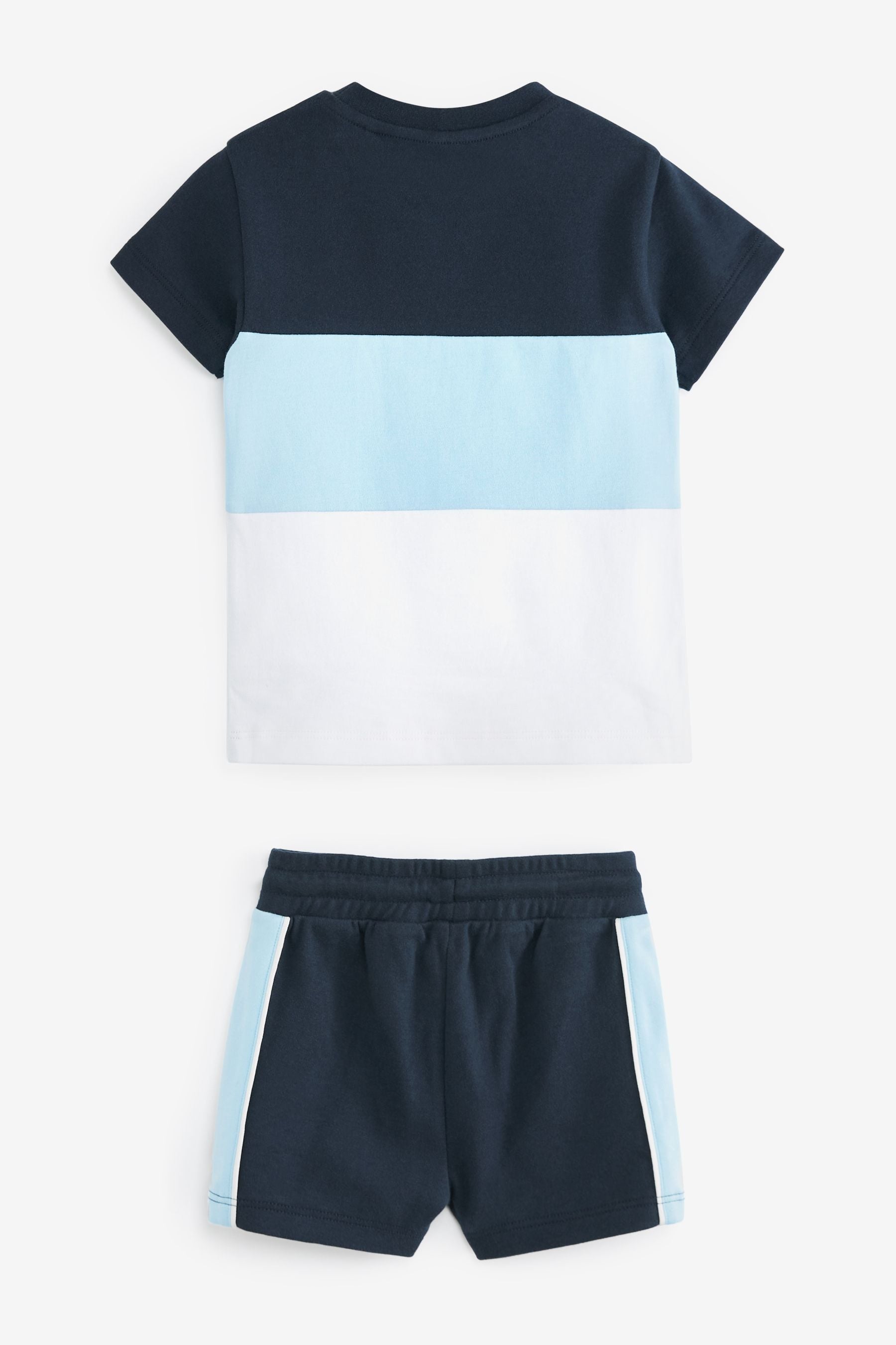 Blue Colourblock T-Shirt and Shorts Set (3mths-7yrs)