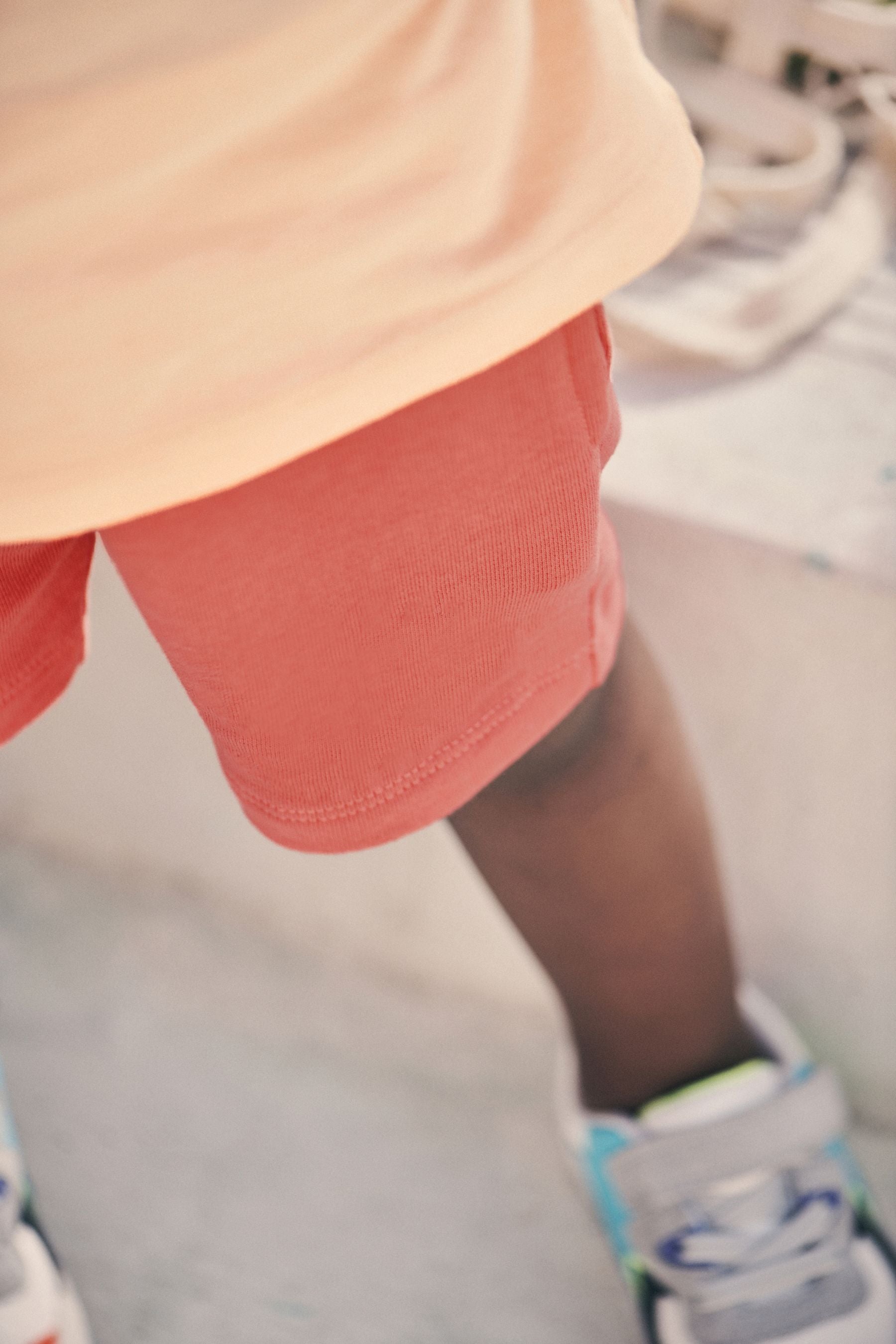 Peach Orange Tonal Oversized T-Shirt And Shorts Set (3mths-7yrs)