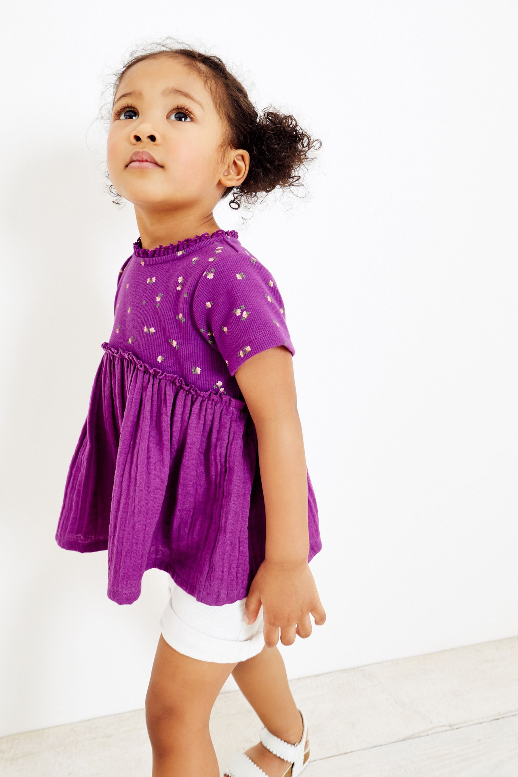 Purple Ditsy Blouse (3mths-7yrs)