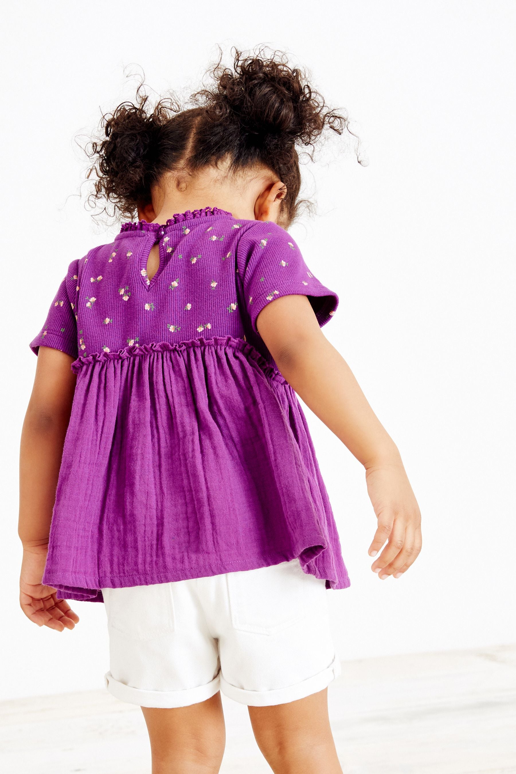 Purple Ditsy Blouse (3mths-7yrs)