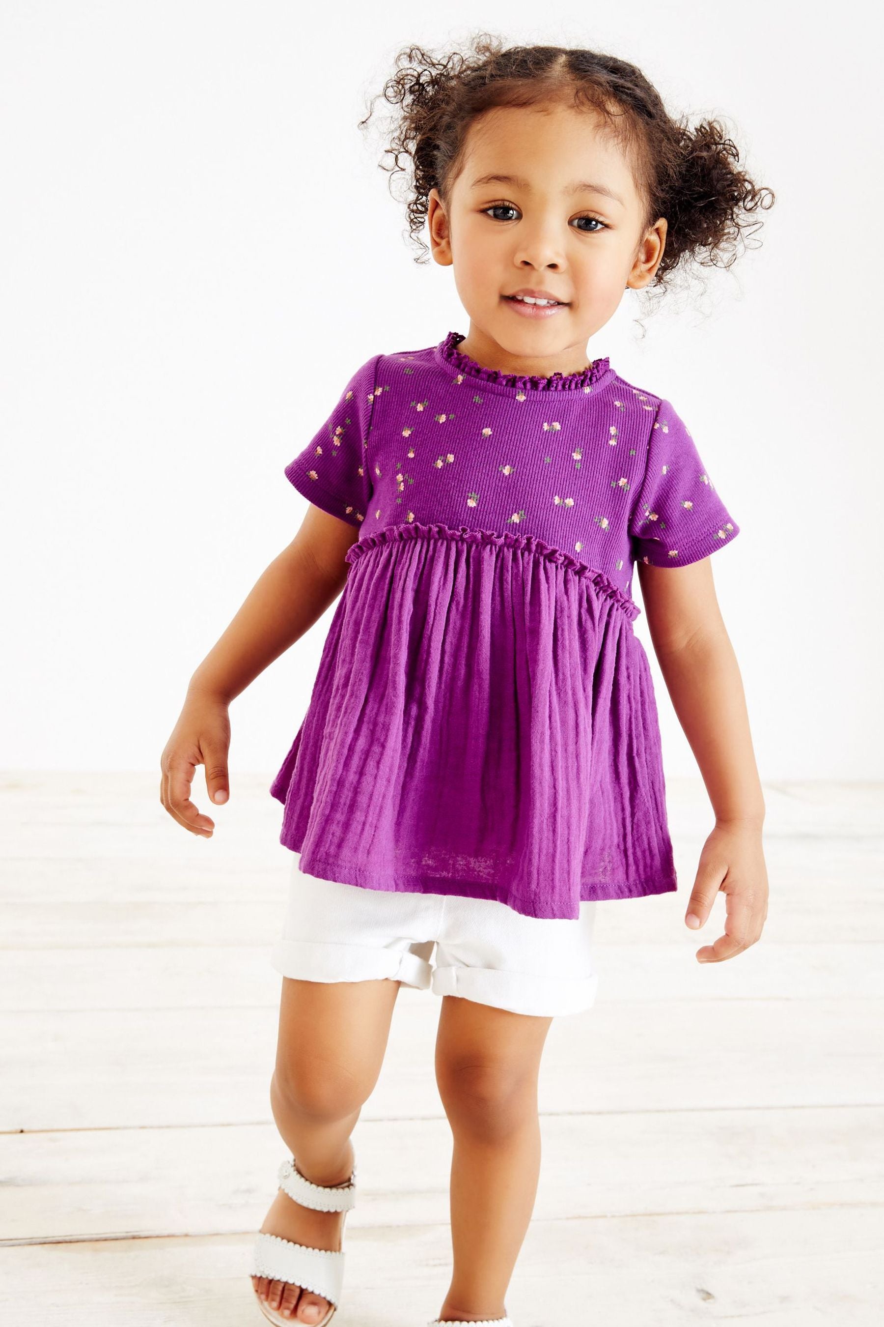 Purple Ditsy Blouse (3mths-7yrs)