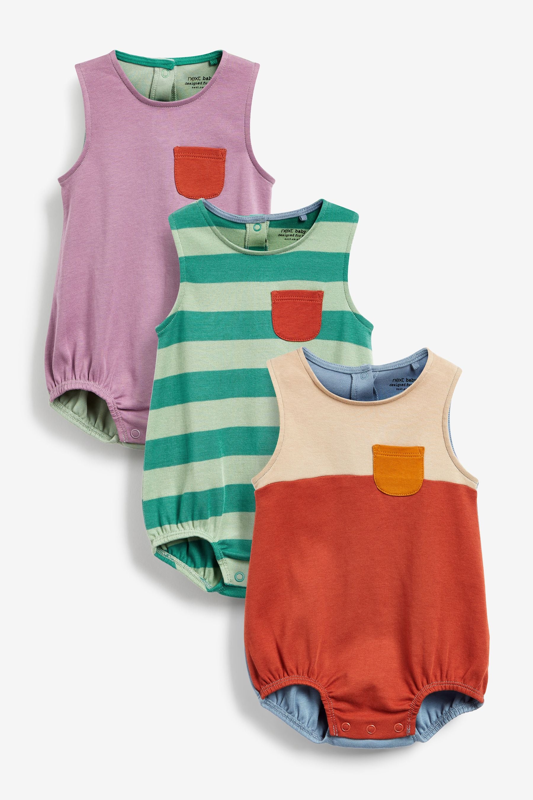 Retro 3 Pack Bubble Shape Bodysuits (0mths-3yrs)