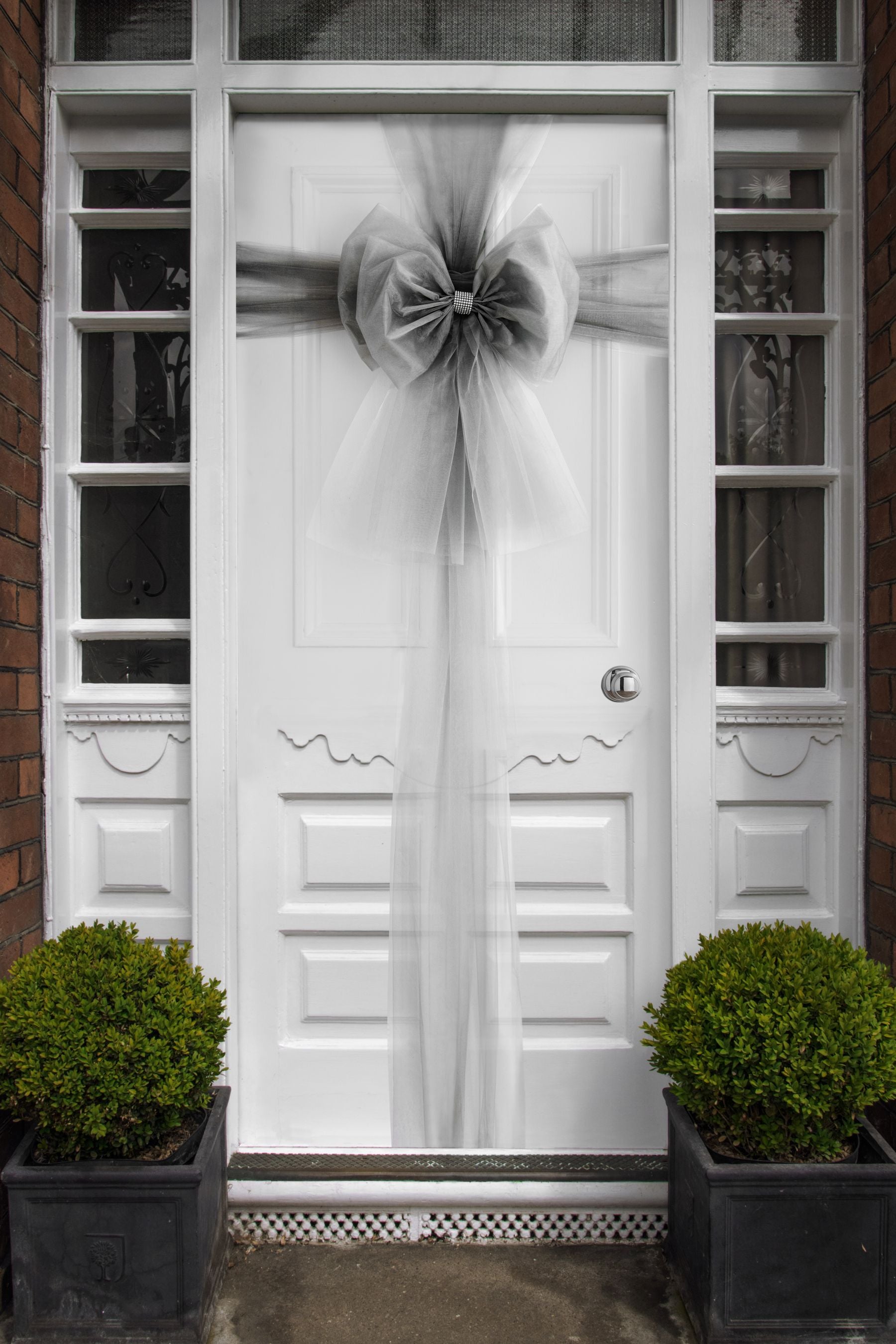 Silver Celebration Party Door Bow