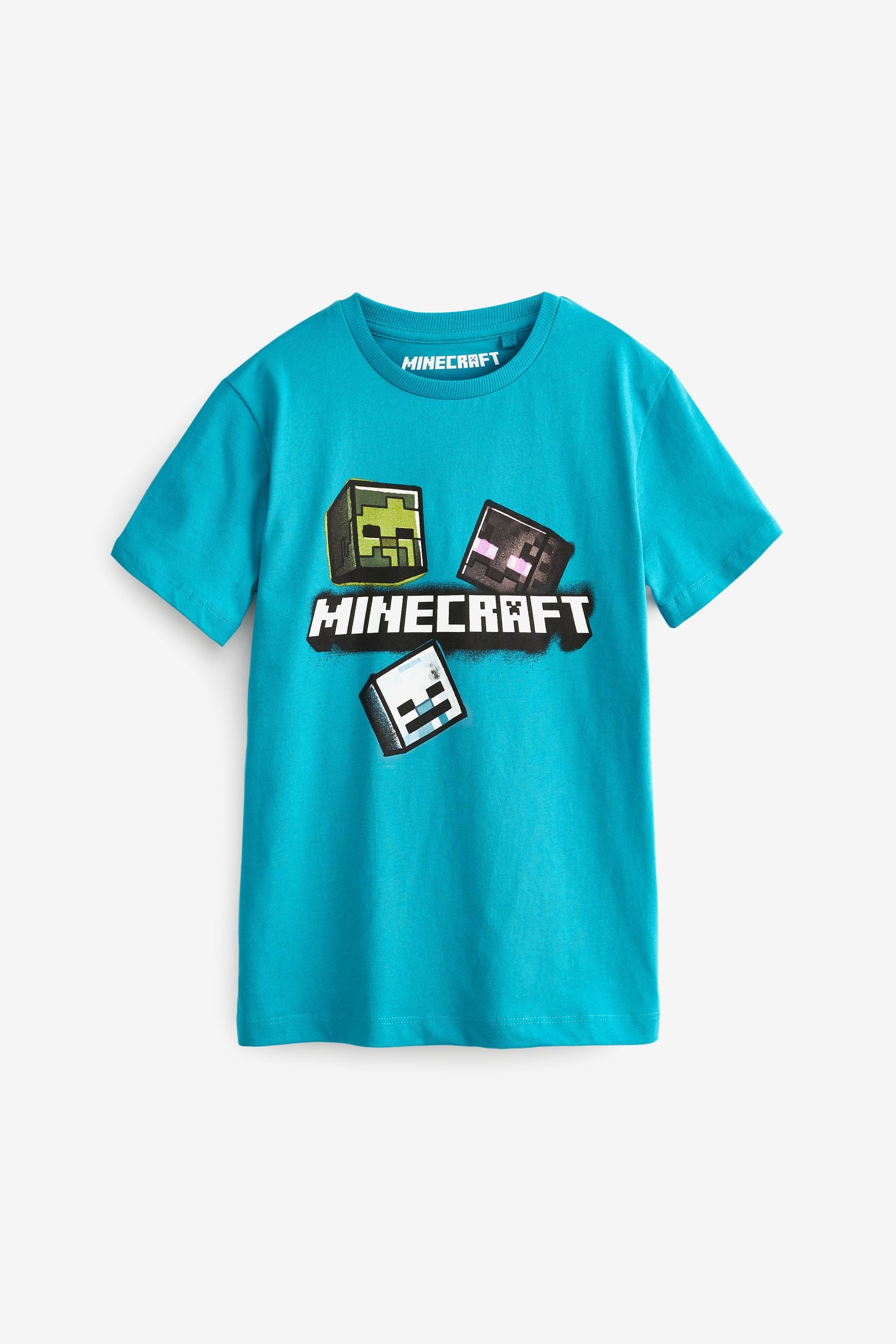 Teal Blue/Navy Minecraft License 2 Pack T-Shirts (3-16yrs)