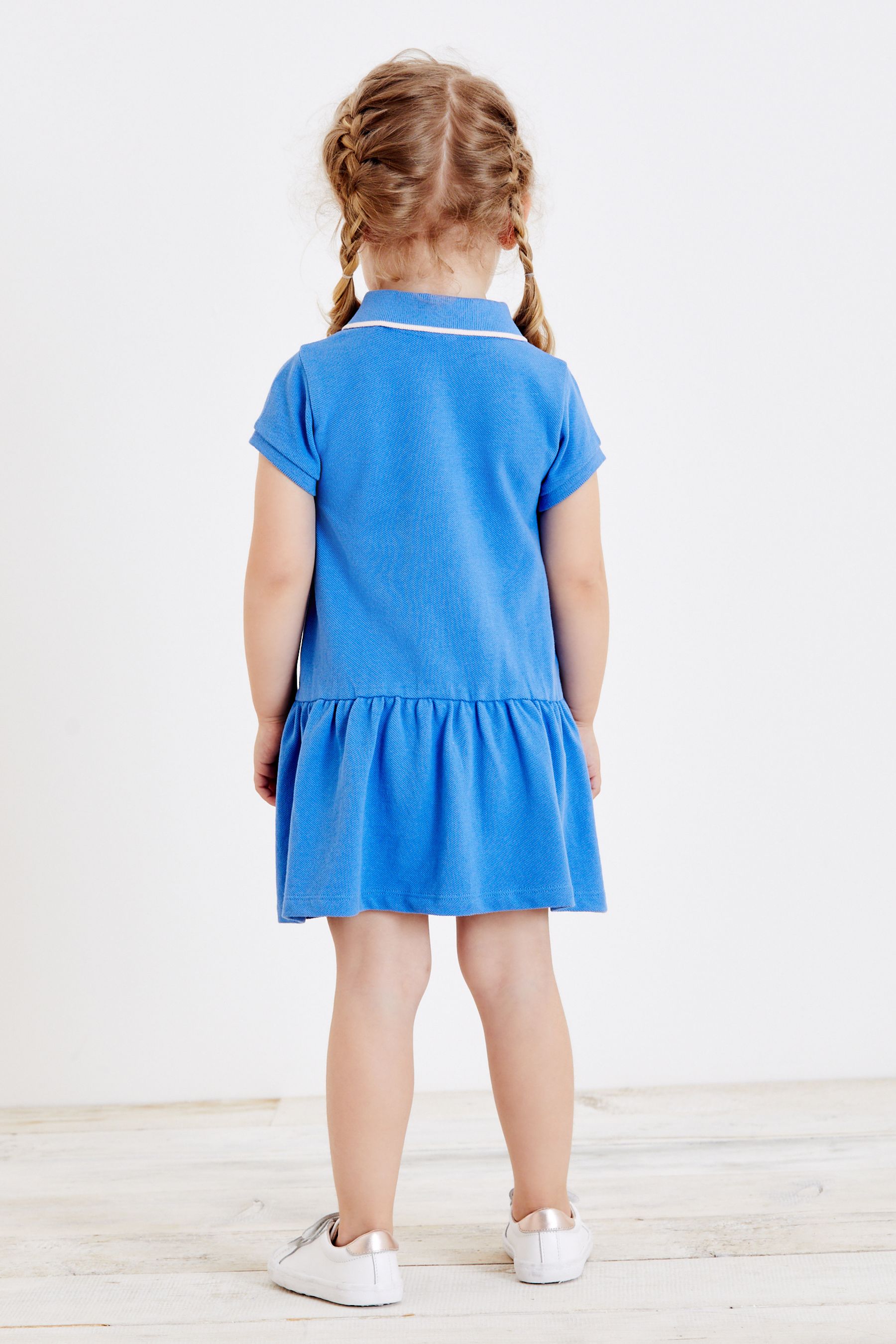 Bright Blue Pique Polo Dress (3mths-7yrs)