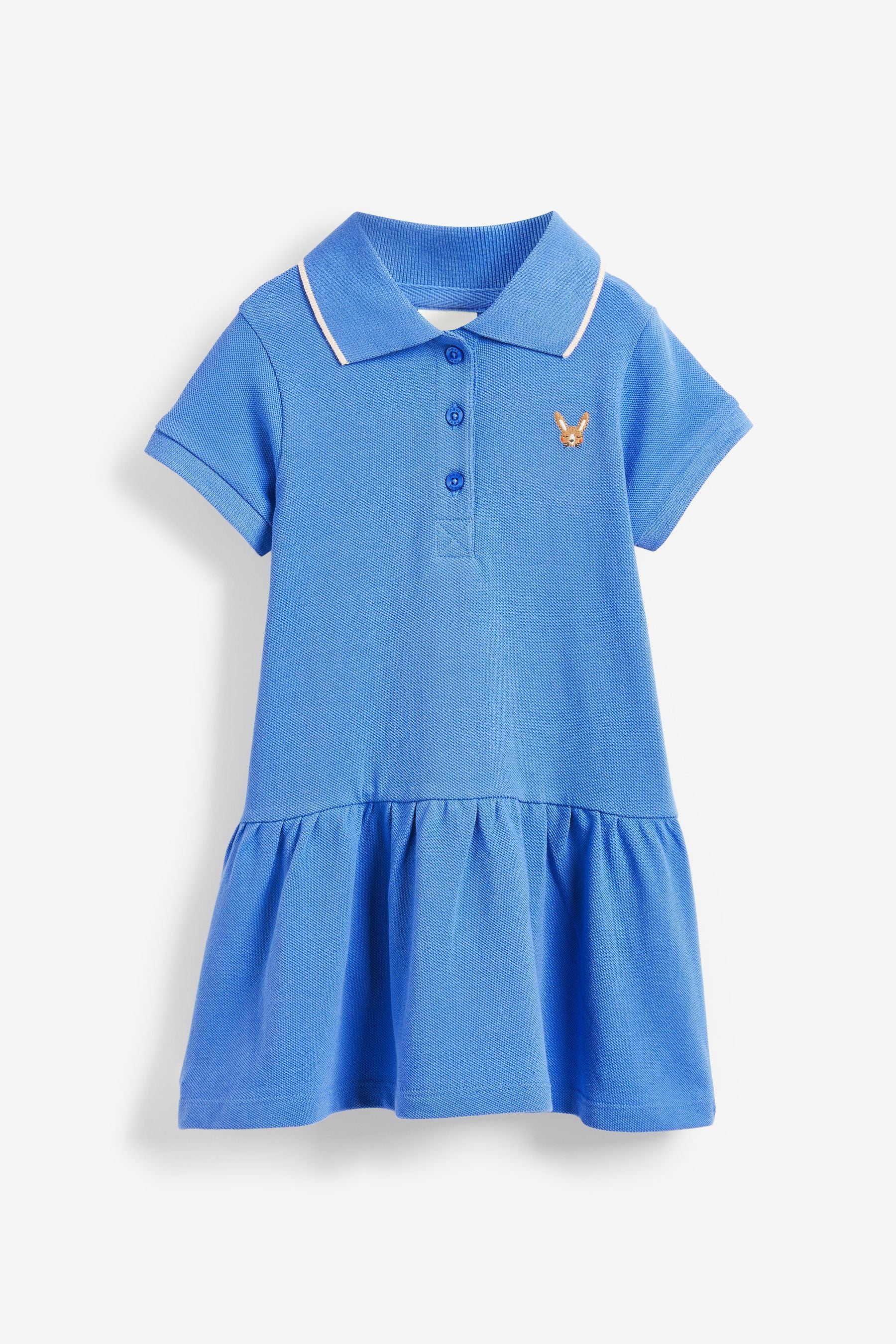 Bright Blue Pique Polo Dress (3mths-7yrs)