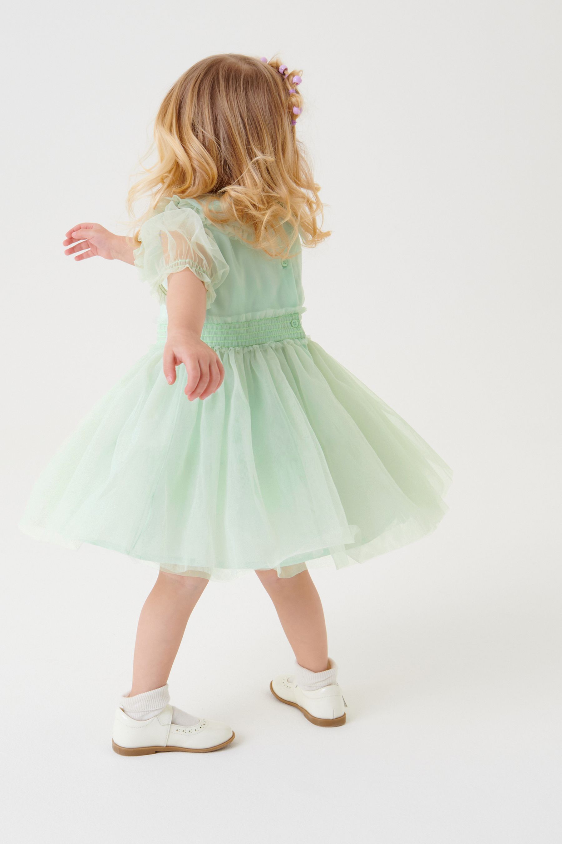 Mint Green Embellished Mesh Collar Dress (3mths-8yrs)