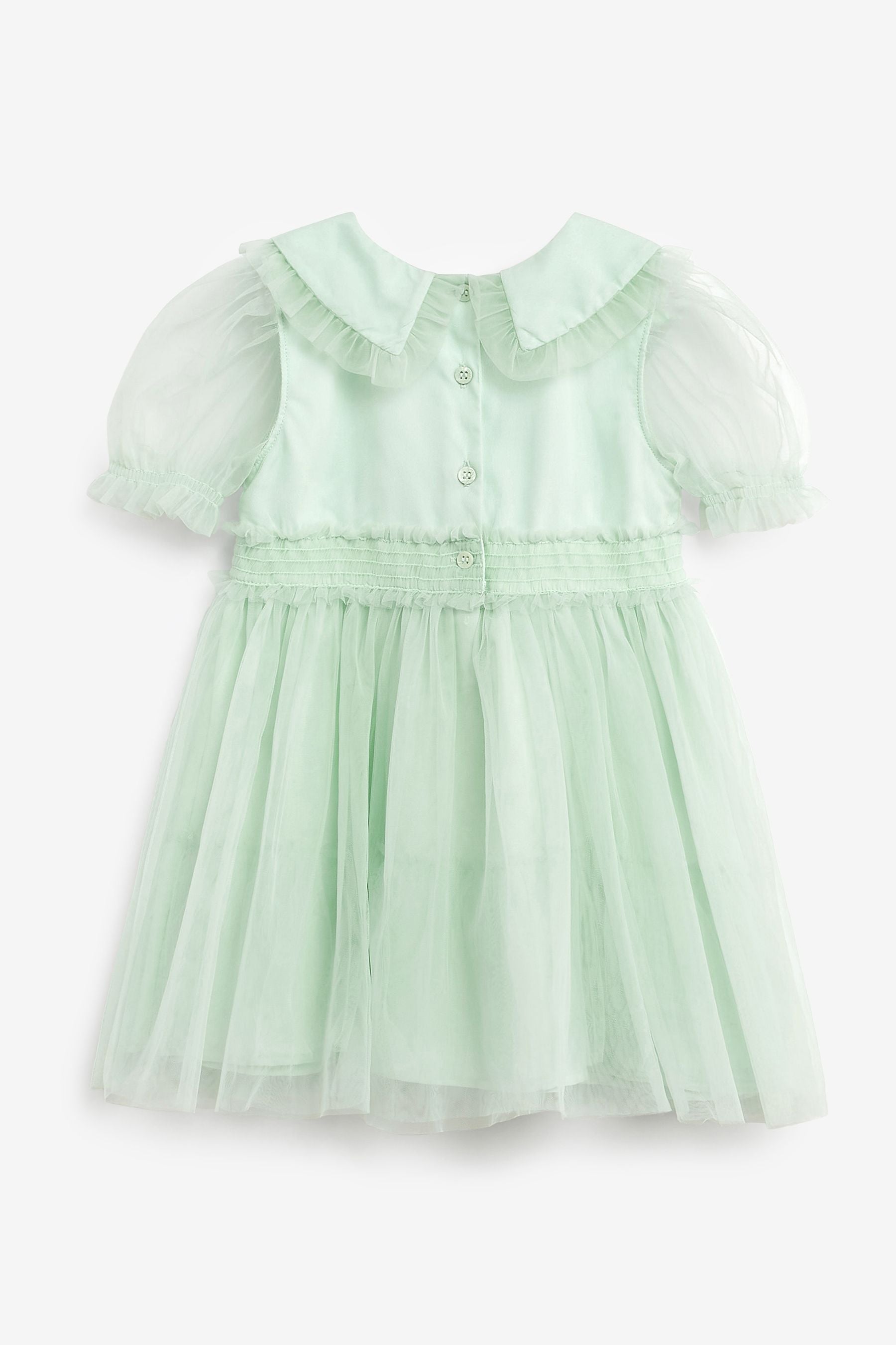 Mint Green Embellished Mesh Collar Dress (3mths-8yrs)