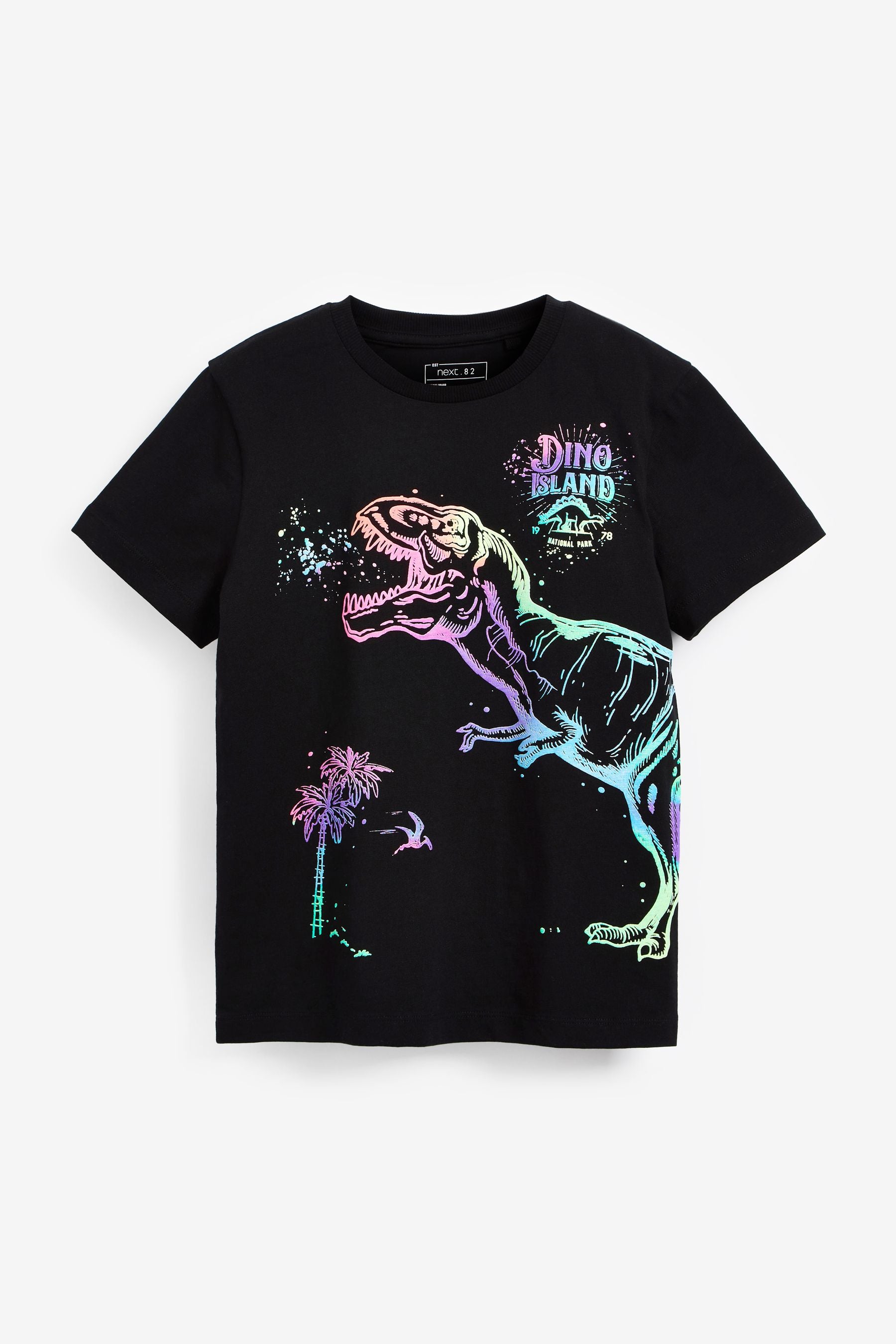 Rainbow Dino 2 Pack Short Sleeve T-Shirts (3-14yrs)