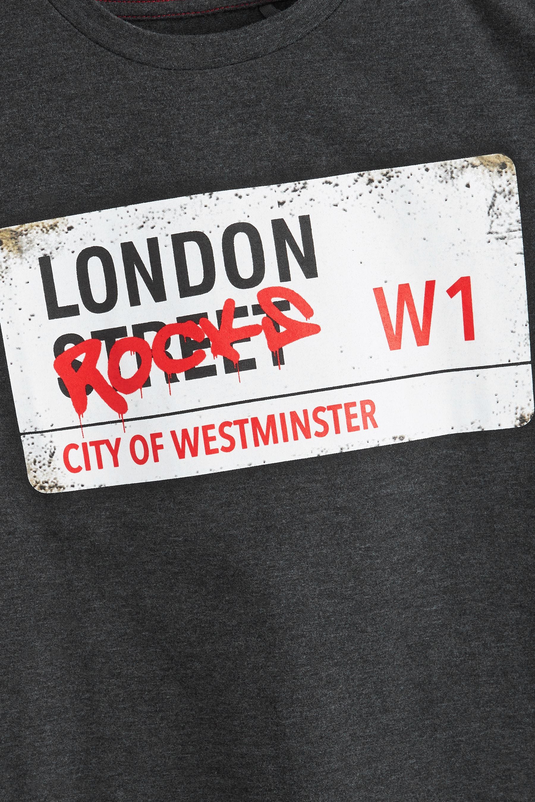 Charcoal Grey London Jubilee Short Sleeve Graphic T-Shirt (3-16yrs)