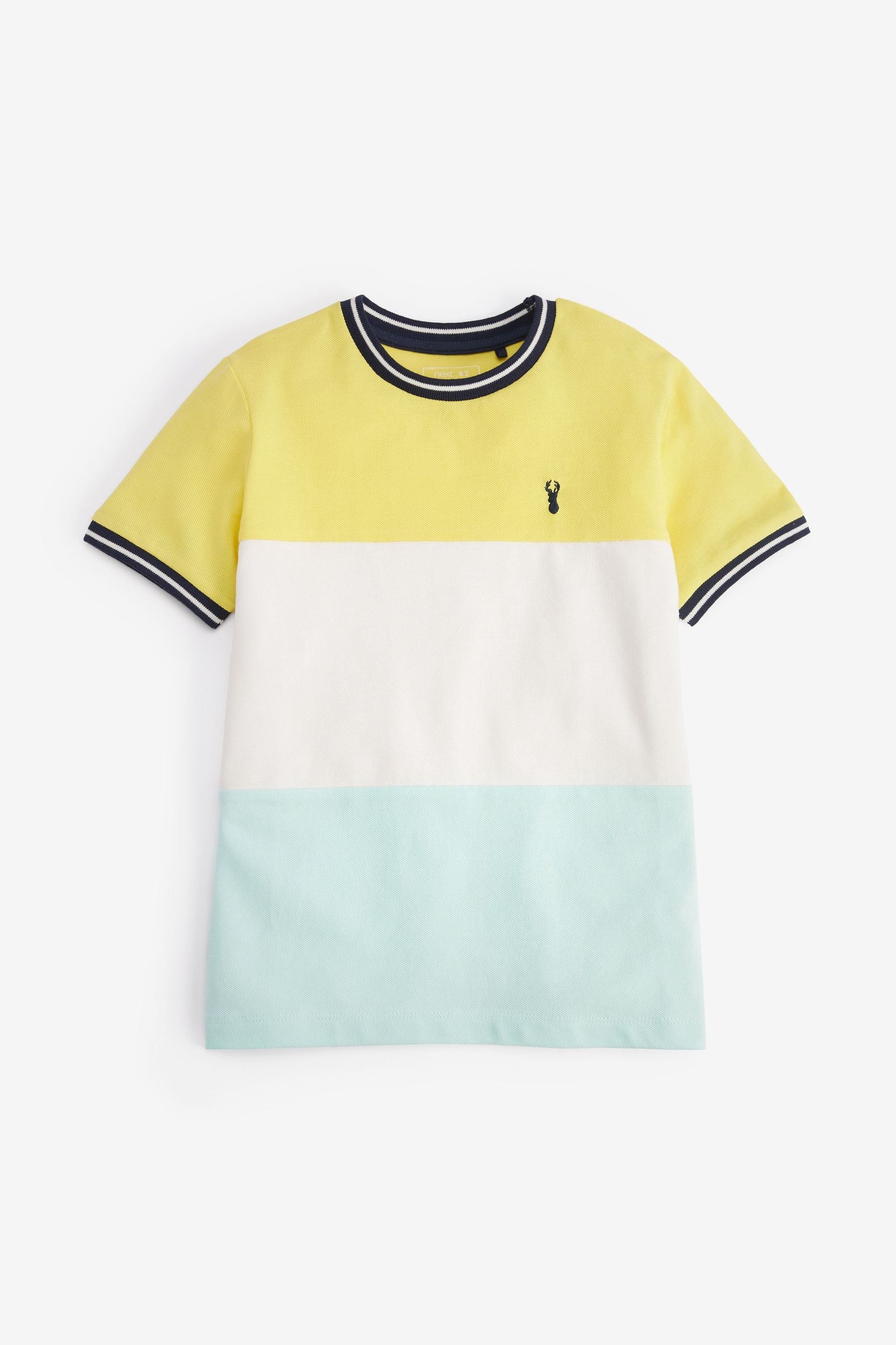 Yellow/Blue Short Sleeve Colourblock T-Shirt (3-16yrs)