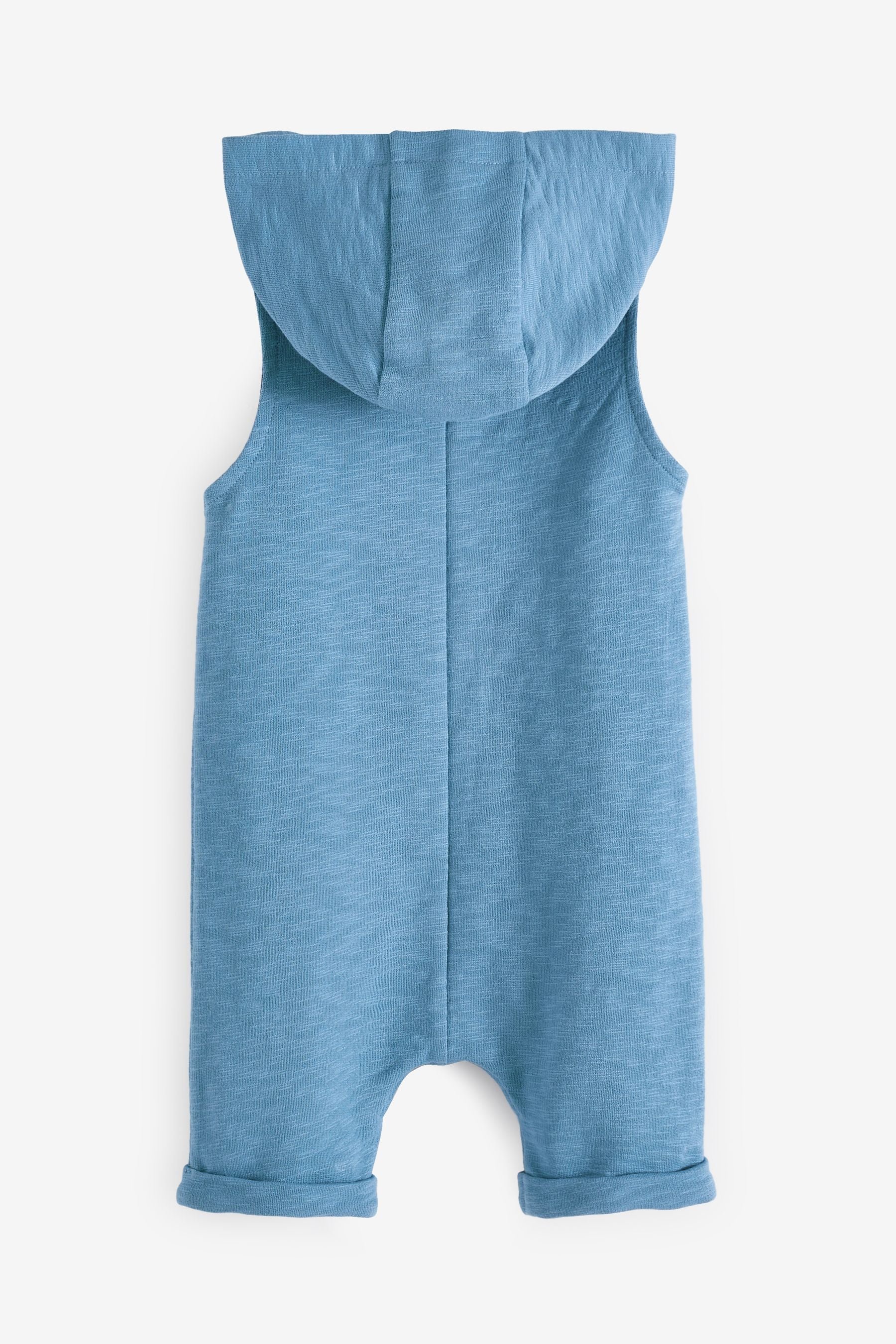 Blue Hooded Short Jersey All-In-One (3mths-7yrs)