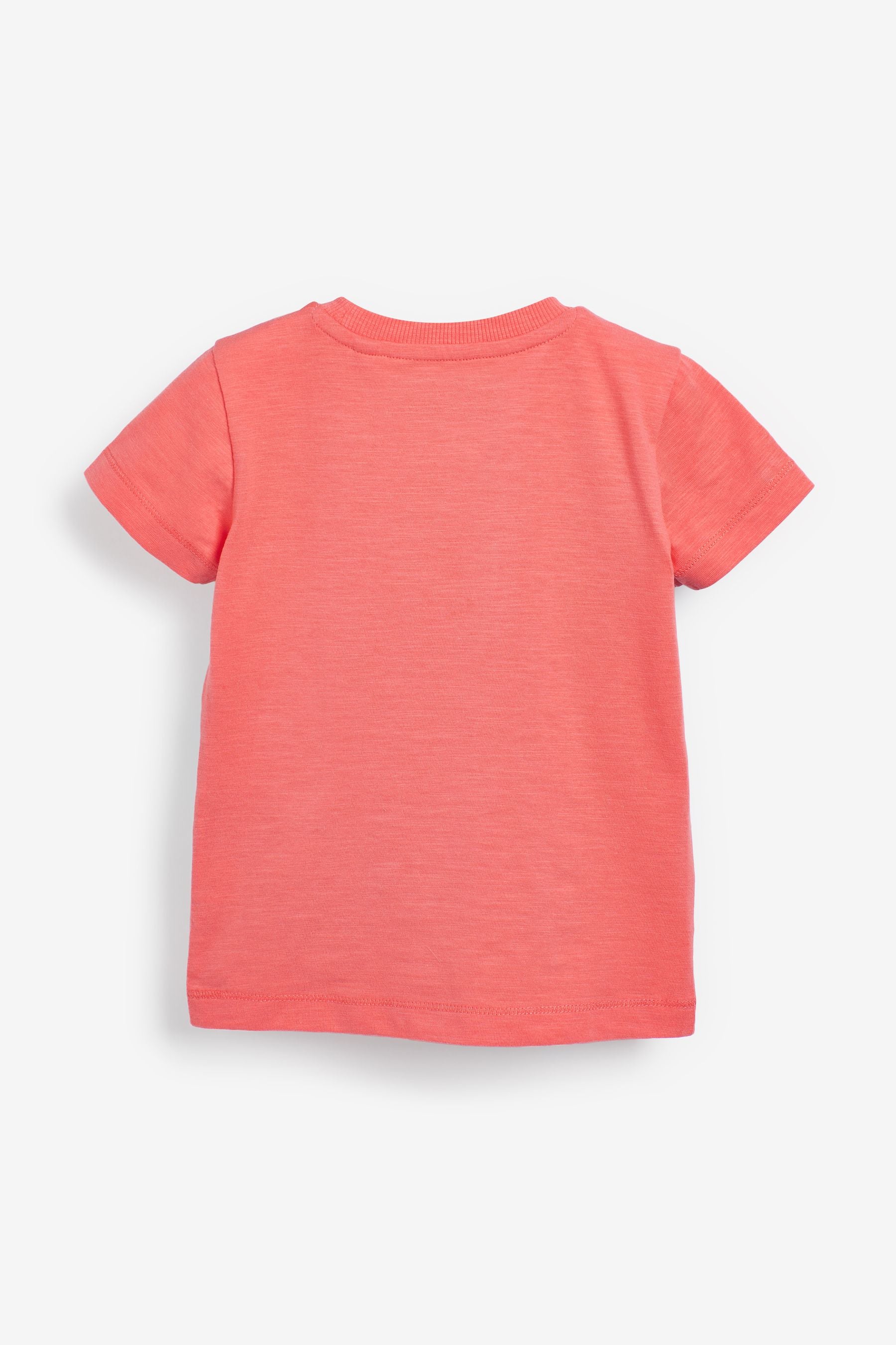 Coral Pink/Blue Shark Appliqu T-Shirt (3mths-7