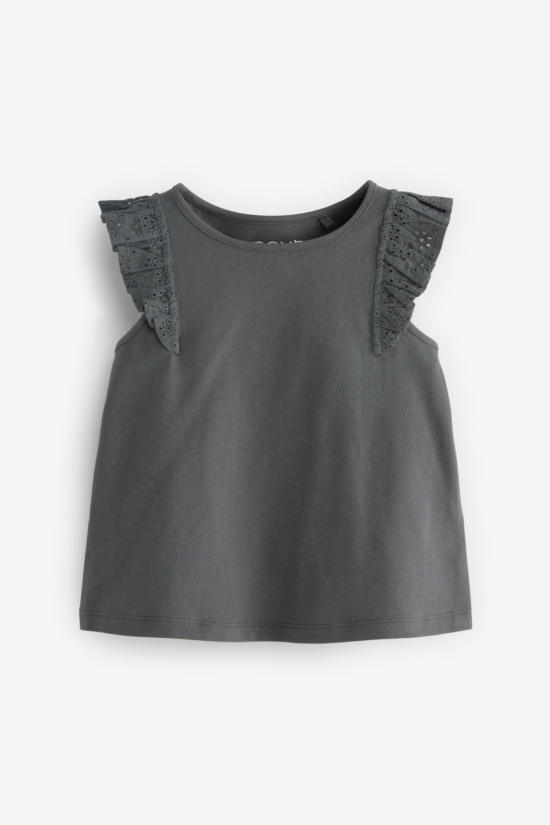 Charcoal Cotton Frill Vest (3mths-8yrs)