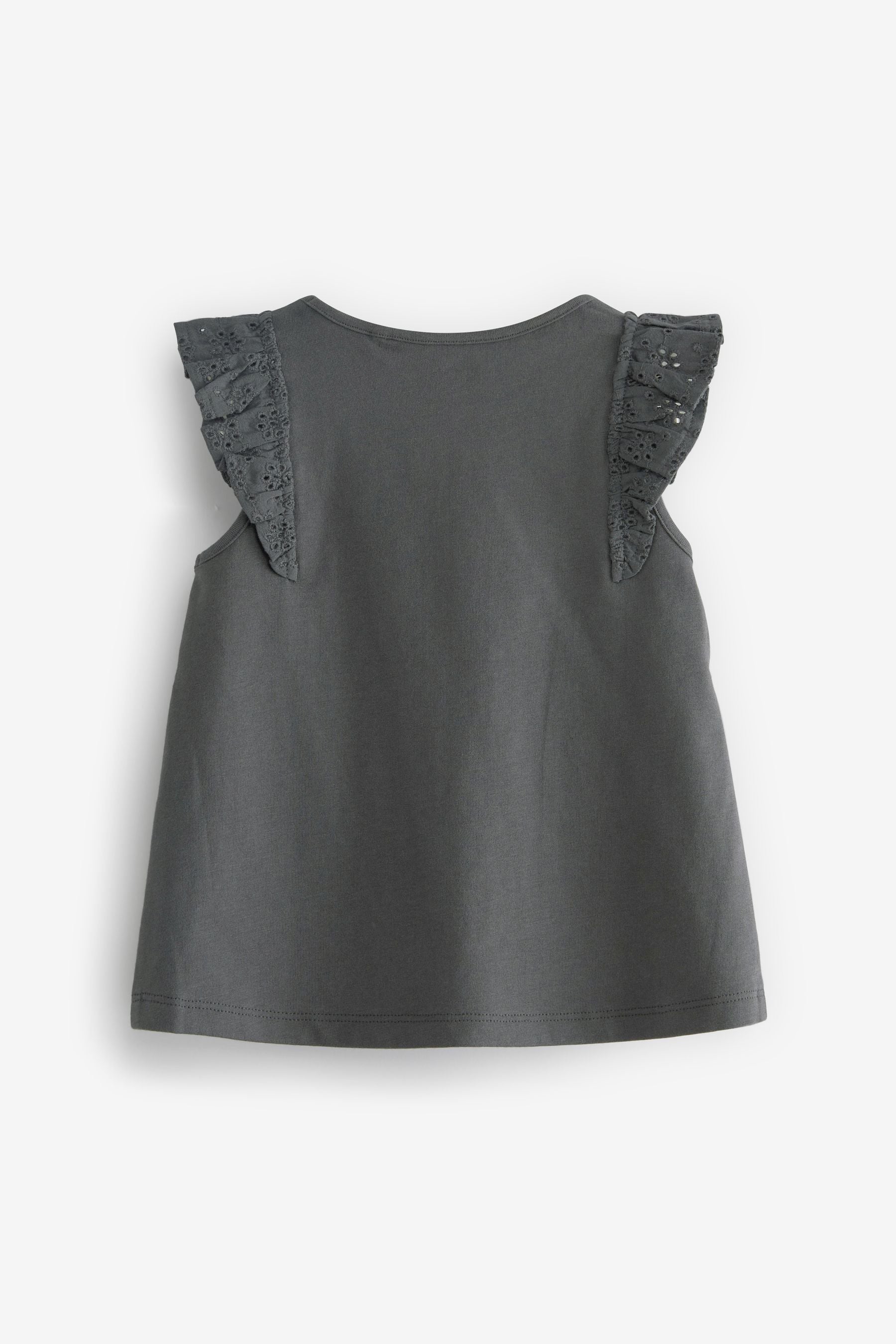 Charcoal Cotton Frill Vest (3mths-8yrs)