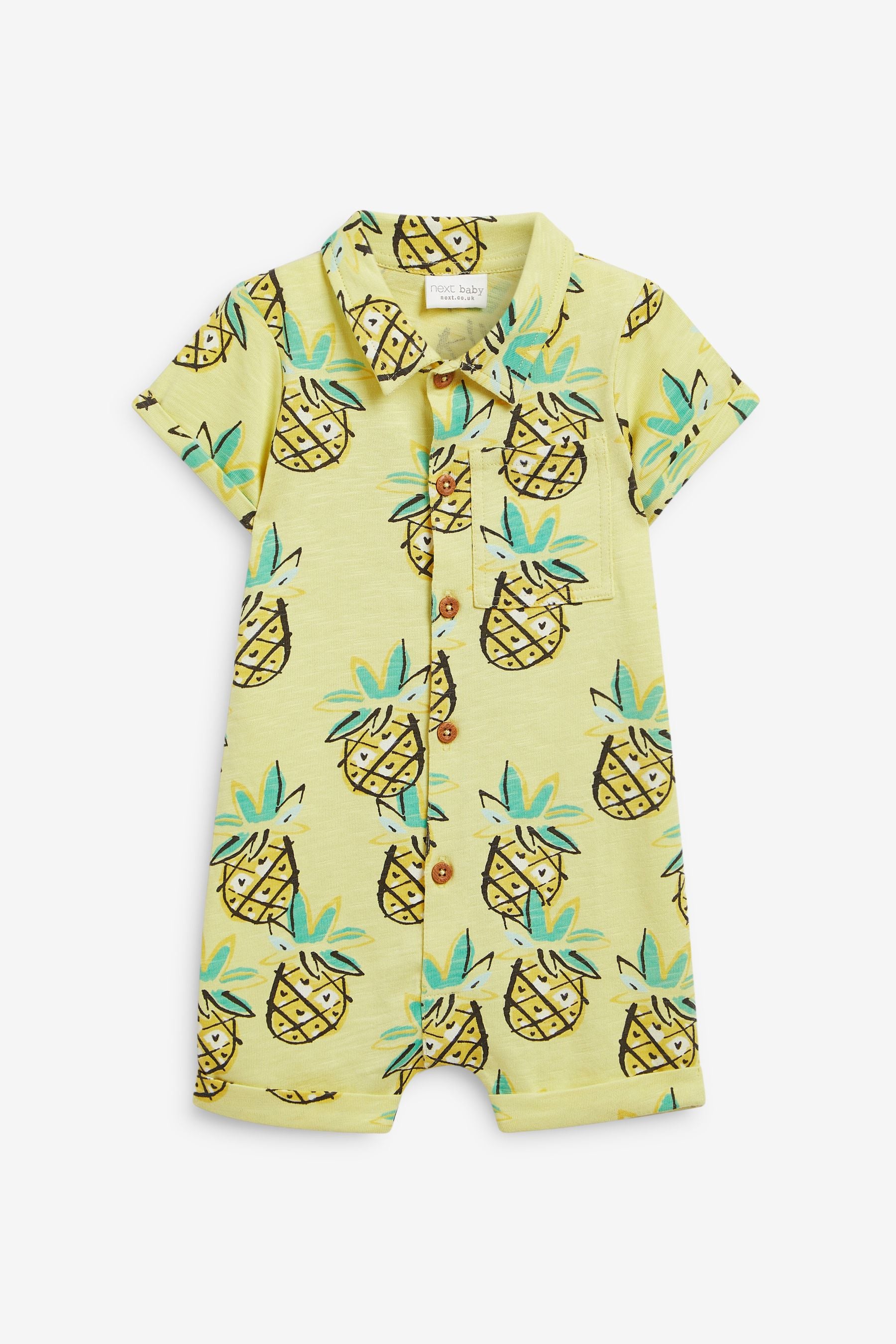 Blue/Green Pineapple Baby 2 Pack Rompersuits (0mths-2yrs)