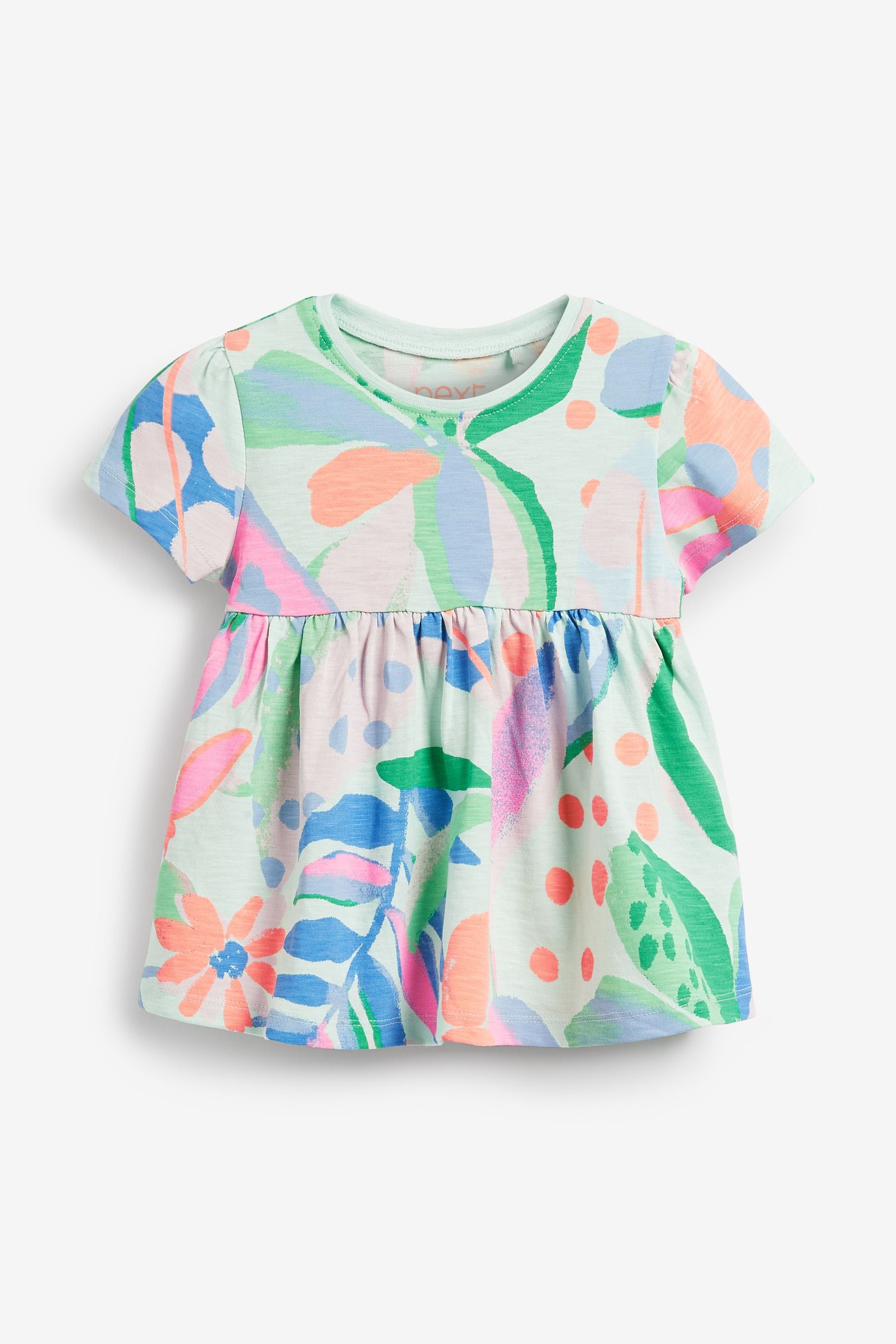 Mint Green Tropical Cotton T-Shirt (3mths-7yrs)