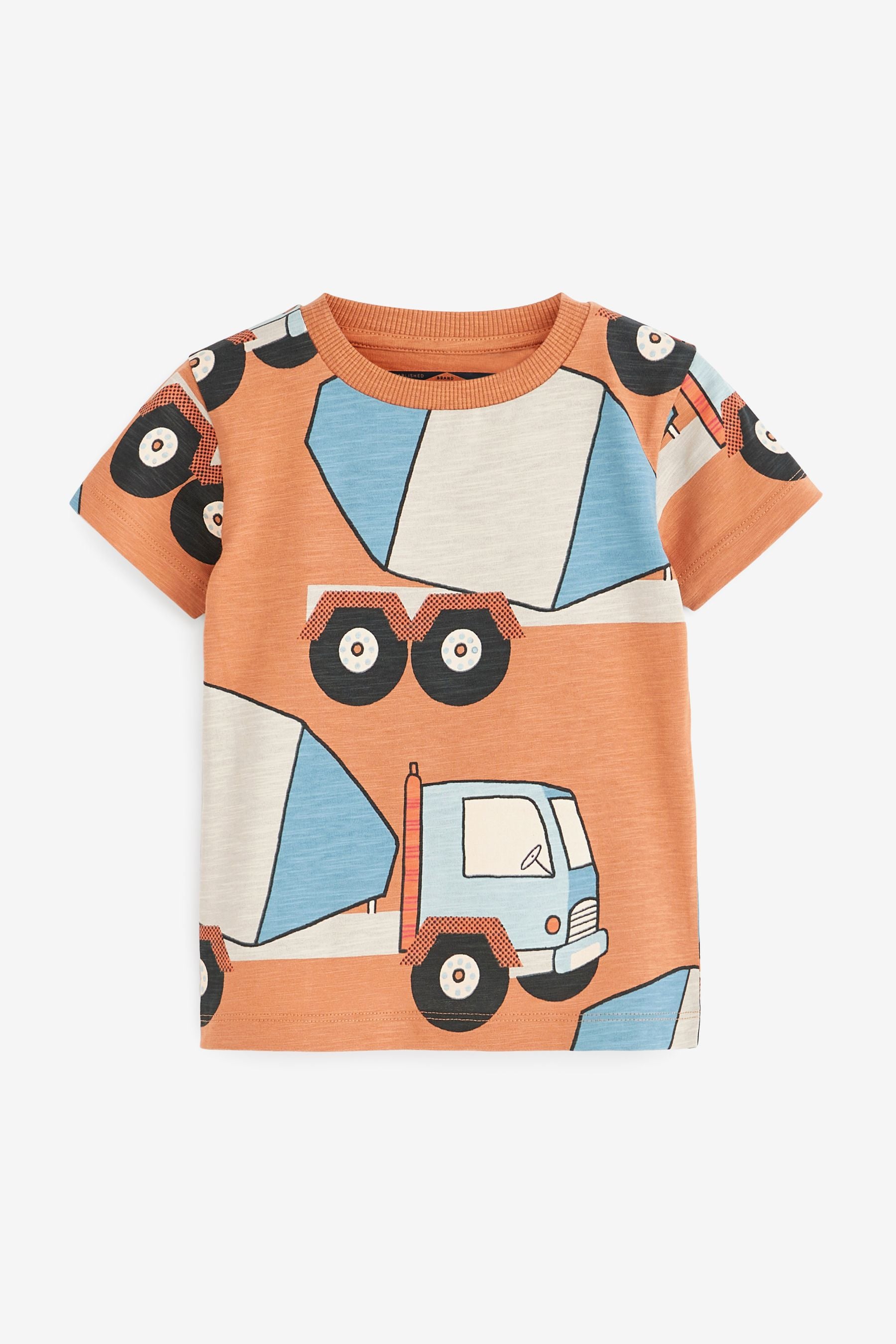 Rust Brown Truck All-Over Printed T-Shirt (3mths-7yrs)