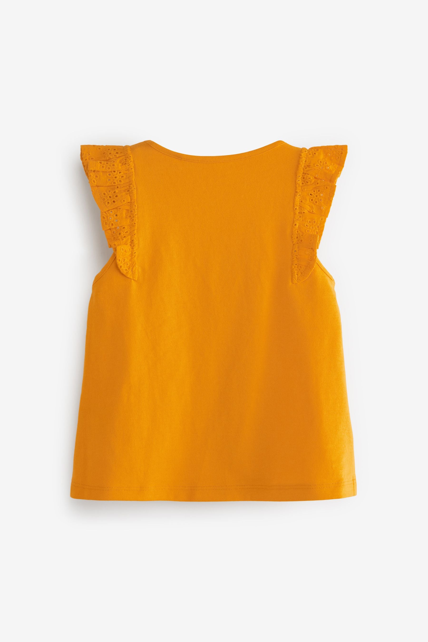 Ochre Yellow Cotton Frill Vest (3mths-8yrs)