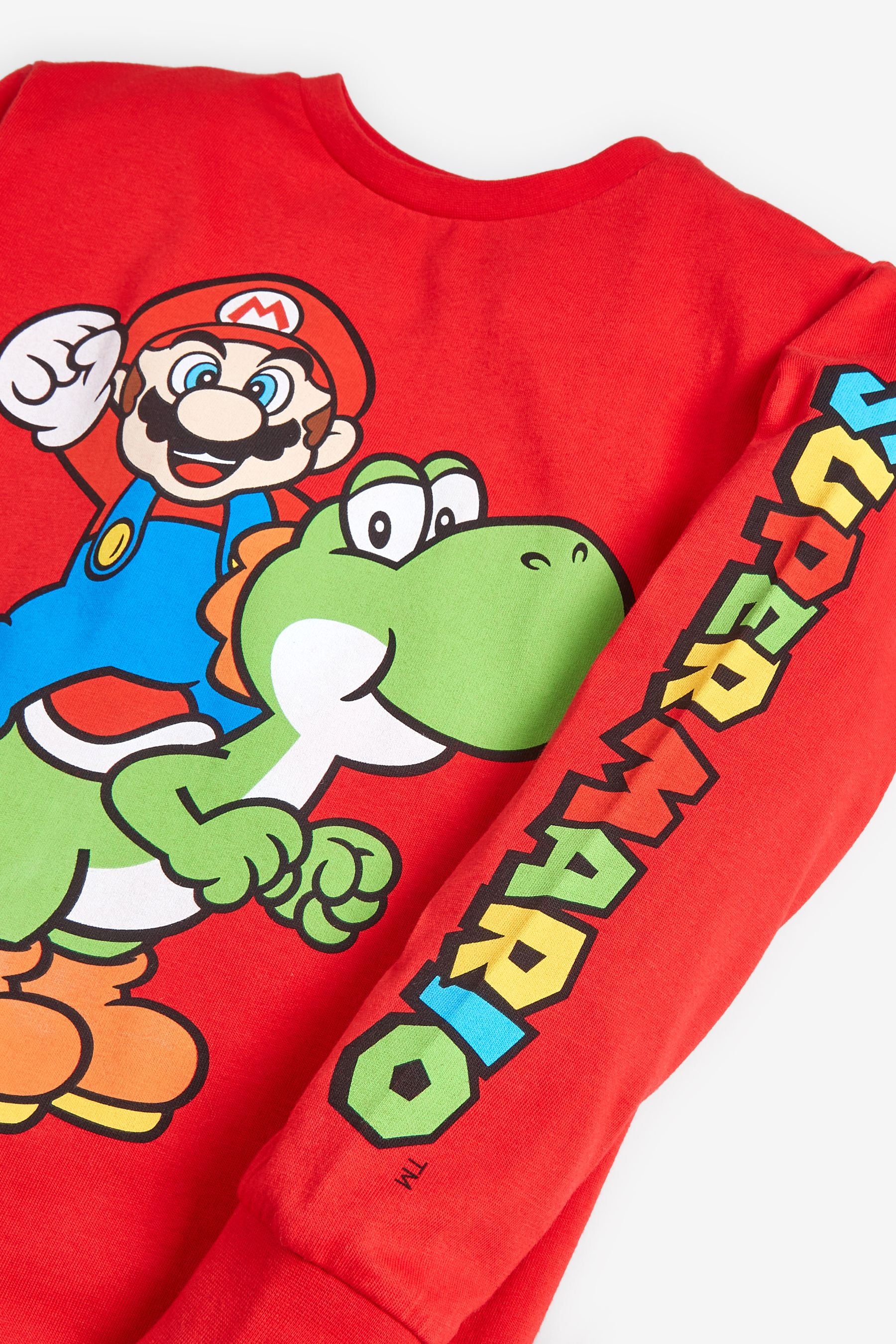 Red Mario and Yoshi Gaming License Long Sleeve T-Shirt (3-16yrs)